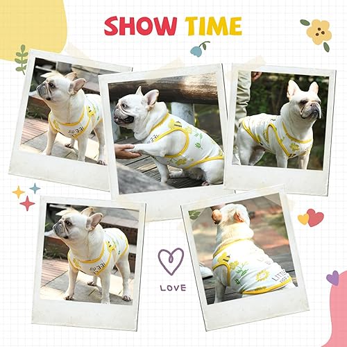 Miniatura 2 de Camisa para perros pequeños, linda camiseta de algodón suave sin mangas para perros pequeños, gatos, chaleco de verano para perritos, camiseta de