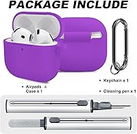 Vista 678 de Funda para AirPods Pro con kit de limpieza, funda de silicona suave para Apple AirPod Pro de 1ª/2ª generación, accesorios de funda AirPods Pro/Pro 2