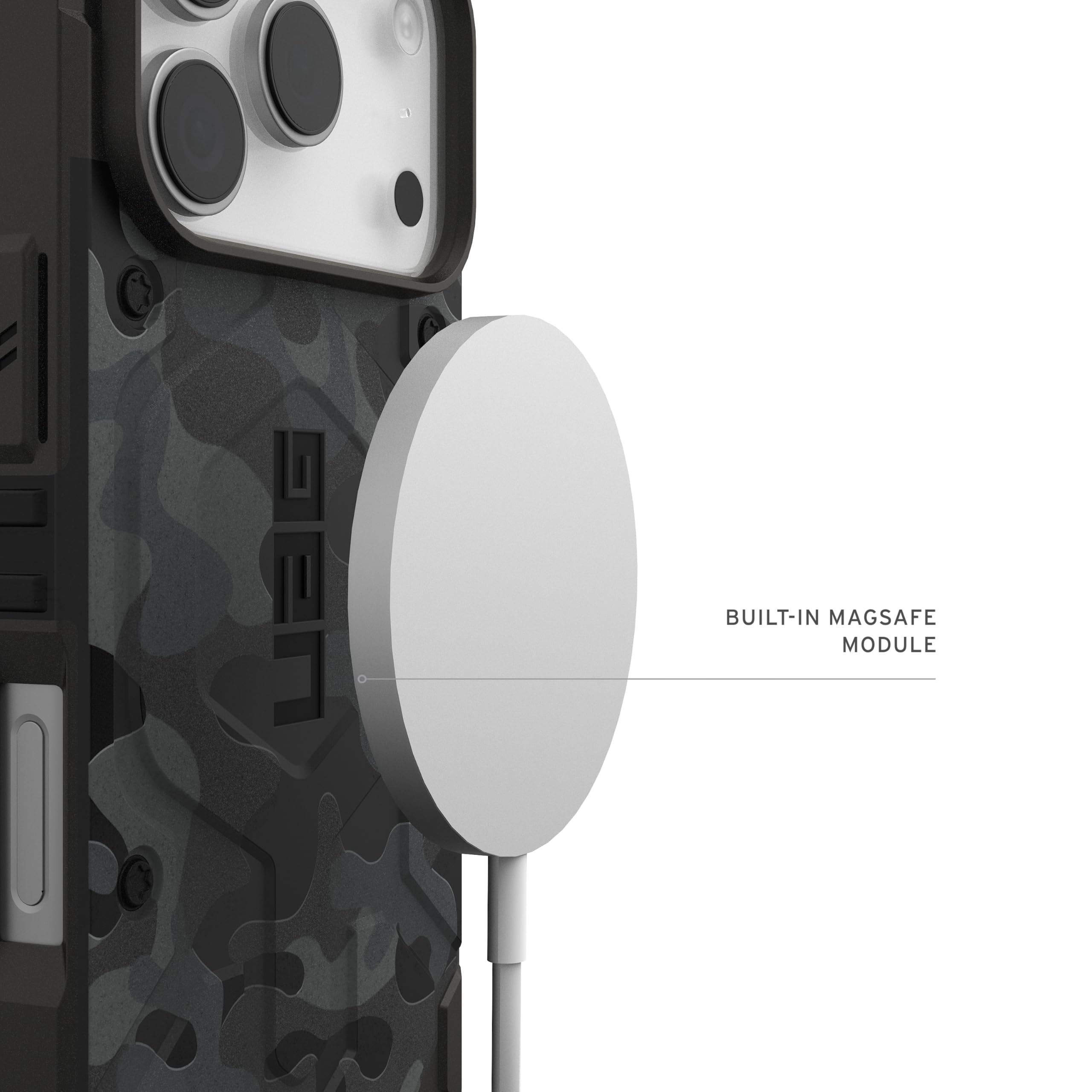 Urban Armor Gear Pathfinder MS Case Compatible con Apple iPhone 17 Pro Funda (Carga inalámbrica/magnética, protección contra caídas estándar Militar) Camuflaje Medianoche