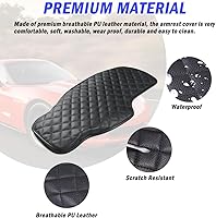 Vista 6 de Almohadilla de consola central de automóvil para Chevrolet Corvette C6 2005-2013, funda de reposabrazos de automóvil, cojín de cuero, impermeable