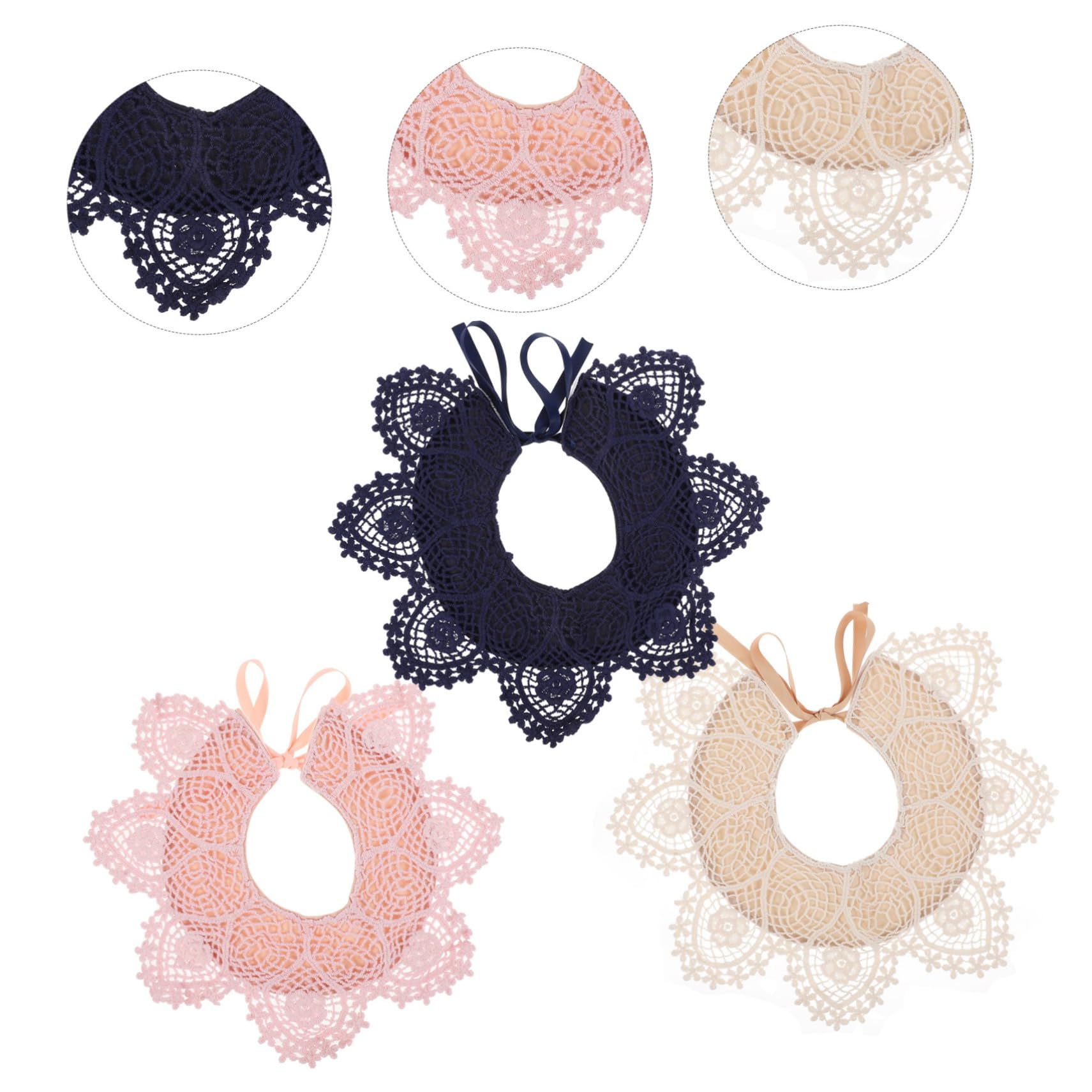 Toyvian Baberos Absorbentes de Algodón Encaje para Ñiño Niña, Paquete 1 4 5, Toallas de Saliva Suaves y Transpirables para Dentición y Babeo, Ropa para Lavar Saliva, Protección Adecuado