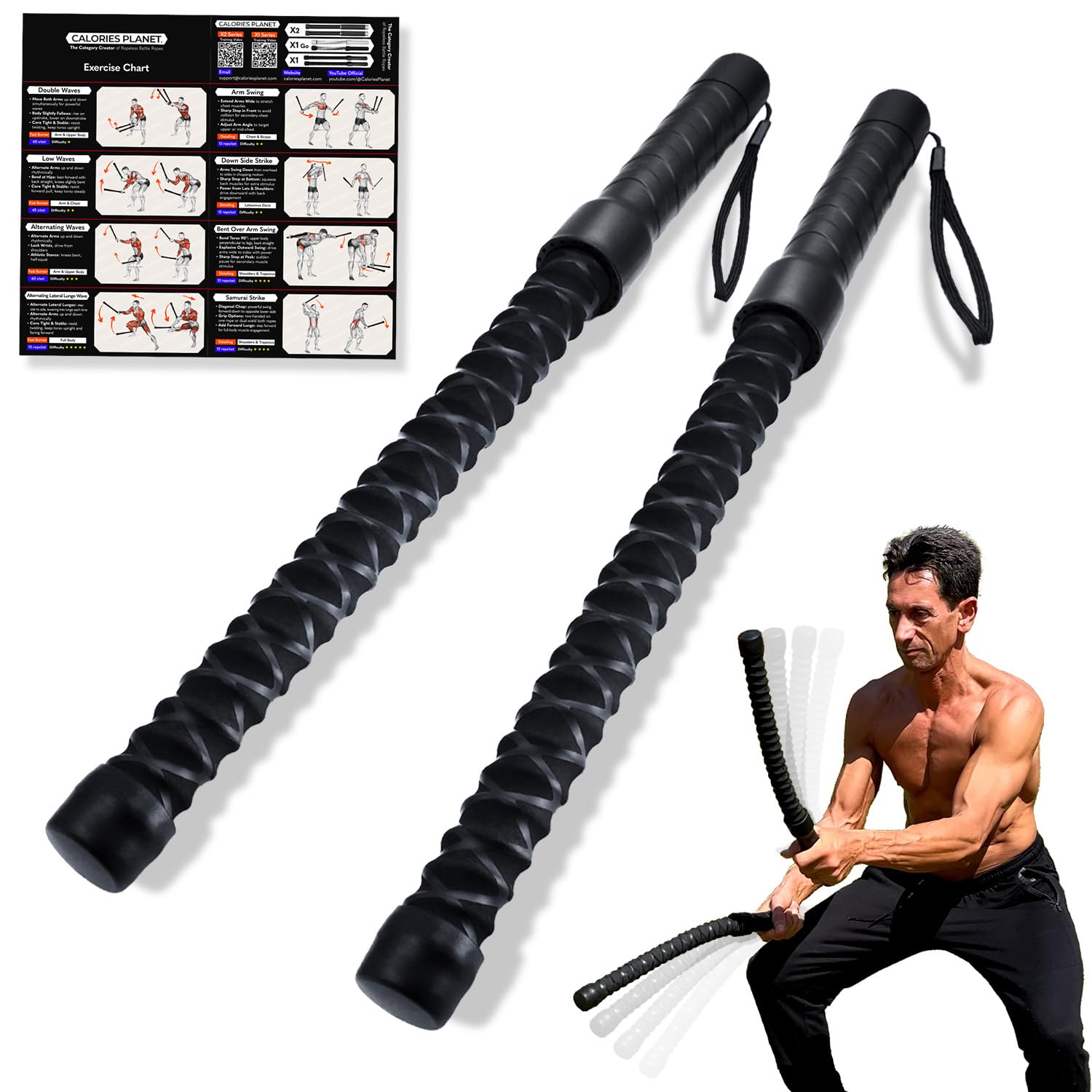 X1 Corde de combat sans corde pour salle de sport à domicile, entraînement HIIT, entraînement cardio à faible impact