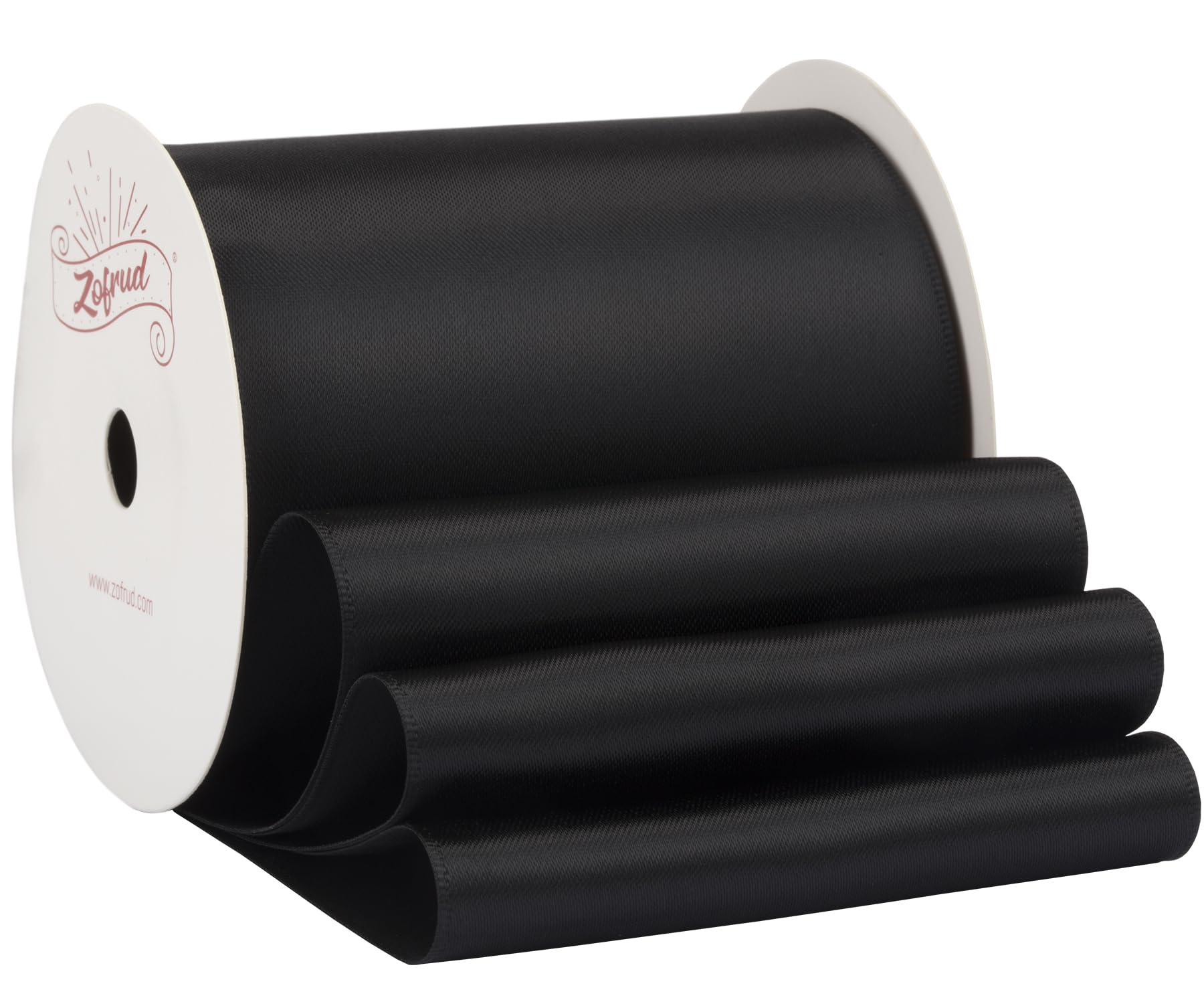 Zofrud Black Satin Ribbon 3 1/2 Inch Wide x 10 Yds - Large Ribbon Ideal for Bows, Gift Wrapping, Flower Bouquet, and Crafts