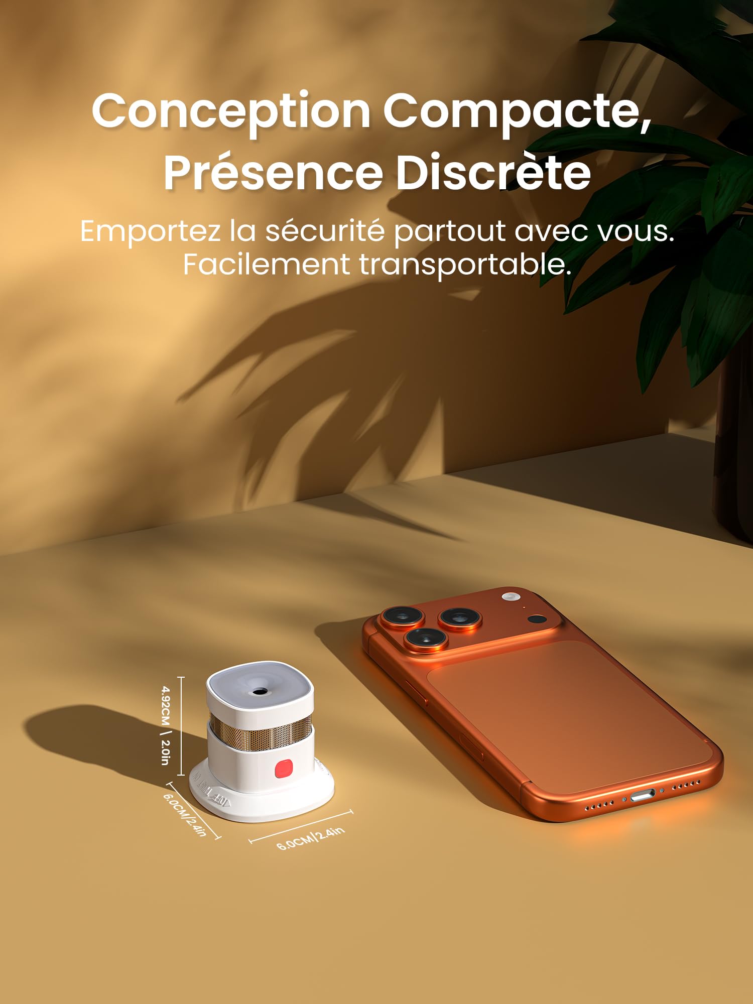 Heiman Detecteur de Fumée Matter Over Thread, avec Fixation Magnétique, Pile Remplaçable 5 Ans, en 14604, 85dB, Hub Requis, pour Apple Home, SmartThings & Home Assistant, HS1SA-M
