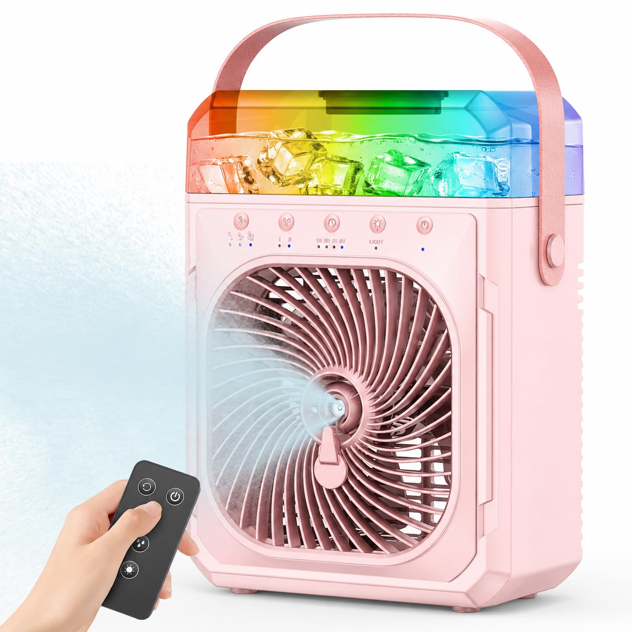 Ausic Ventilador de escritorio para oficina y dormitorio (rosa)