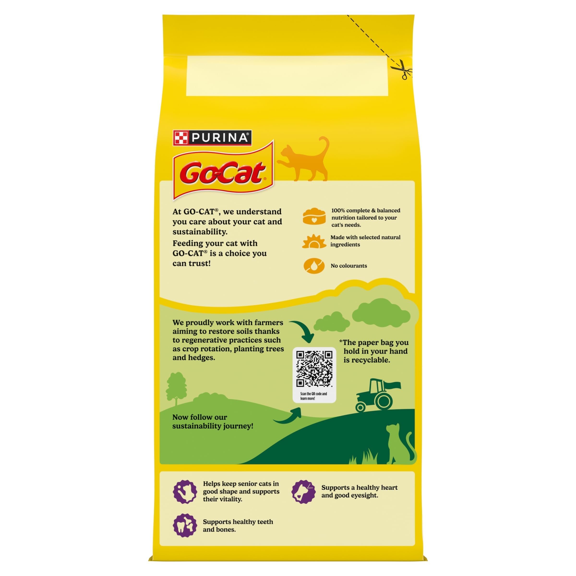 GO-CAT Senior 7+ Dry Cat Food Chicken 2kg (Pack of 4) - 5