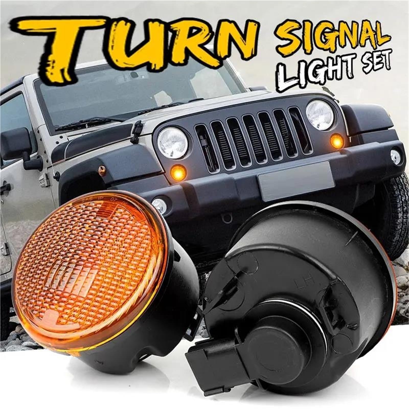 Indicatori Direzione Per Jeep Per Wrangler 2014-2017 Lampadina Indicatore Direzione Paraurti Anteriore 68200290AA Spia Laterale Griglia Anteriore 68200291AA Indicatore Laterale(2pcs Left and Right)