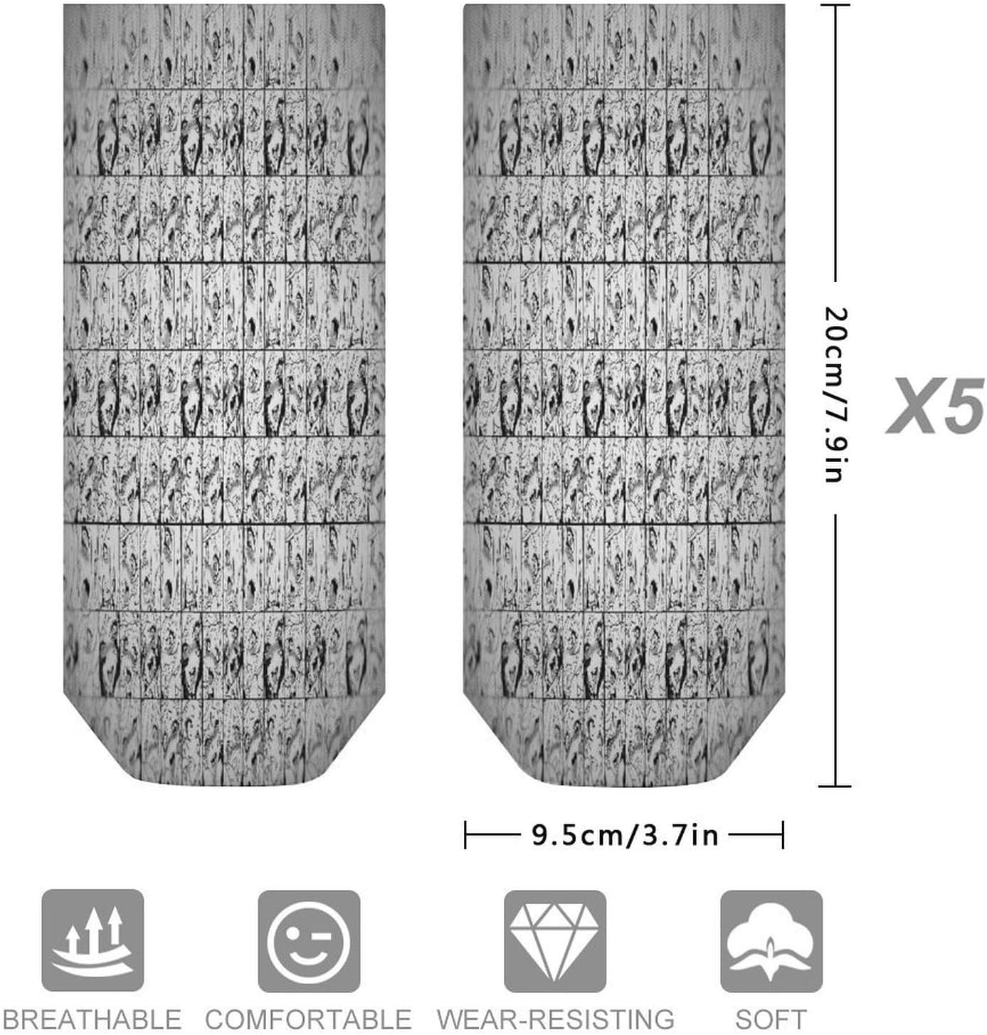 Funny Ahegao Ankle Socks for Men Women 5 Pairs