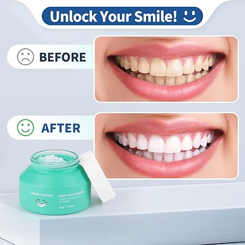 Miniatura 7 de Polvo blanqueador de dientes Elimina la placa y las manchas, polvo blanqueador dental con Pap+, ideal para dientes sensibles, refrescante sabor a