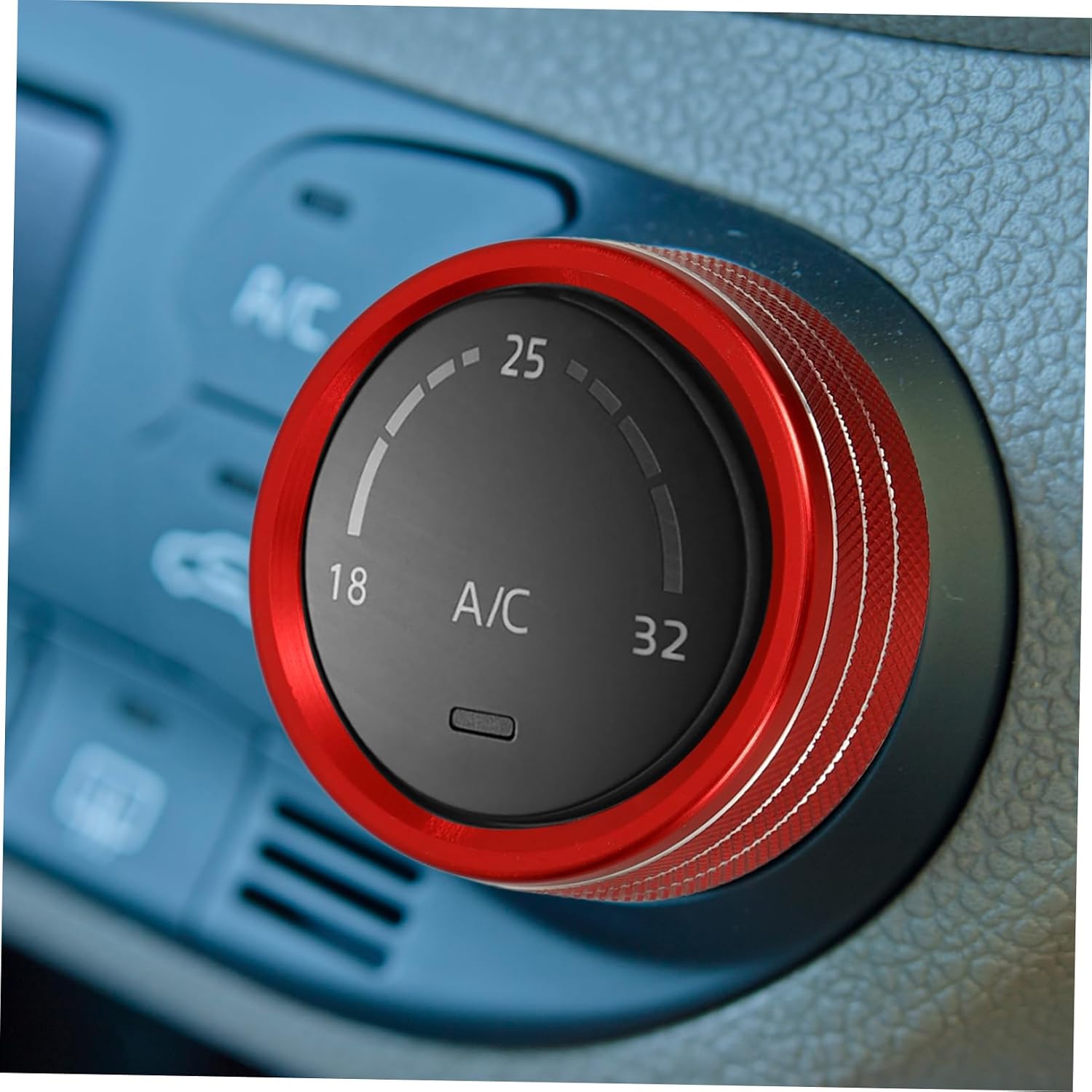 Aluminum Car Knob Ring Set 3pcs Air Conditioner Knob Covers for Interior Upgrade