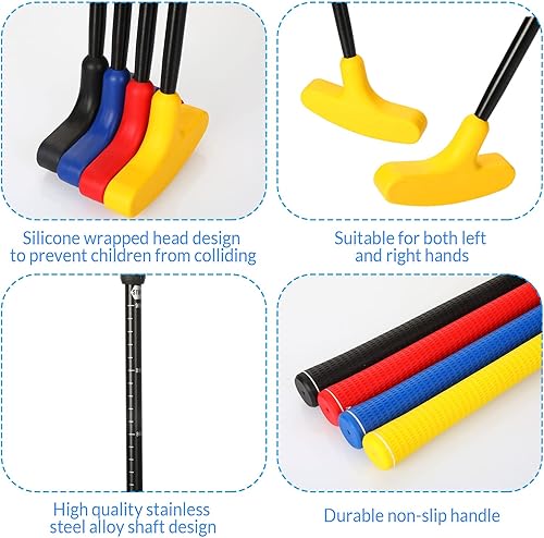 Miniatura 4 de Hiboom Putters de golf para hombres y mujeres, putter de golf de dos vías con 4 pelotas de golf, longitud ajustable, para niños, a granel para
