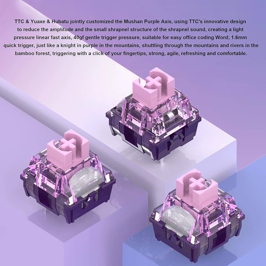 蘇彩軸キースイッチ人工潤の紫・ピンク・緑 蘇彩軸キースイッチ人工潤の紫・ピンク・緑 蘇彩軸キースイッチ