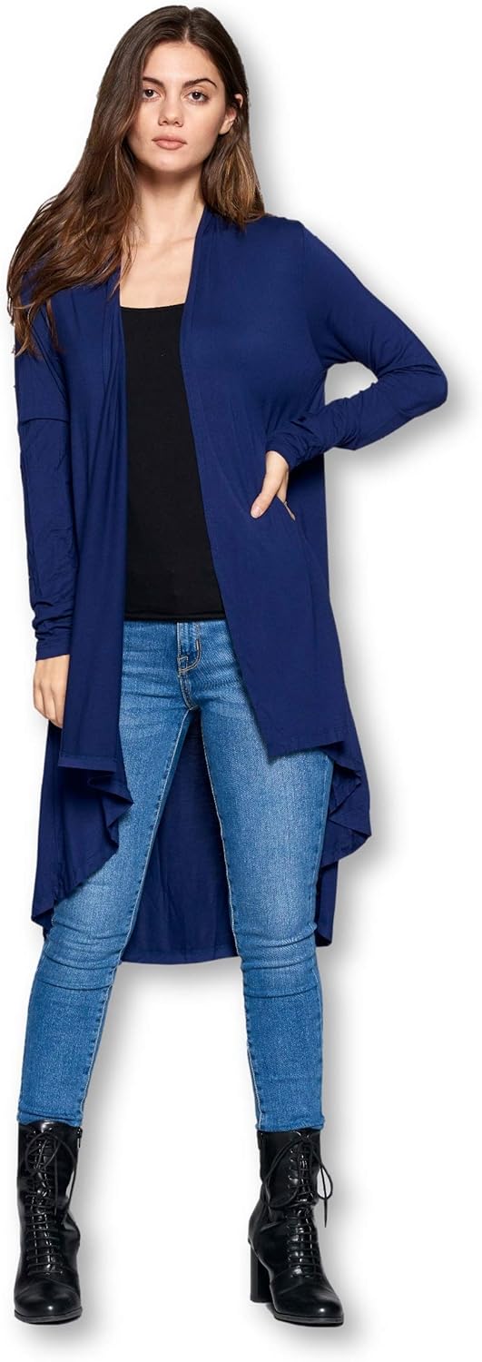 Women Long Duster Maxi Softest Open Front Casual Flowy Viscose Made from Bamboo Cardigan - Image 3