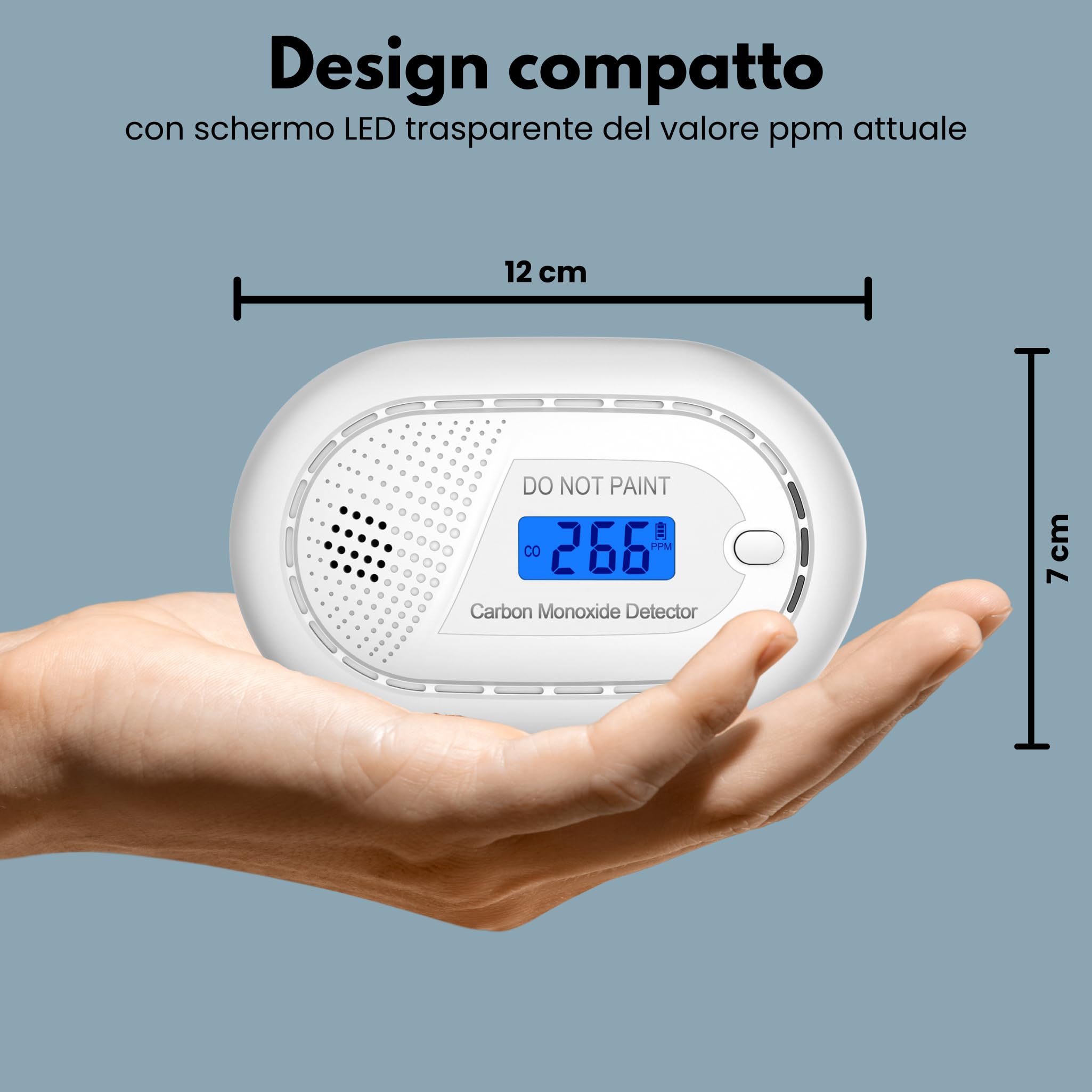 Aroha Smart Connect Rilevatore Monossido di Carbonio WiFi - Batteria da 10 Anni - Allarme Monossido di Carbonio Con Tuya & Smartlife, Portatile