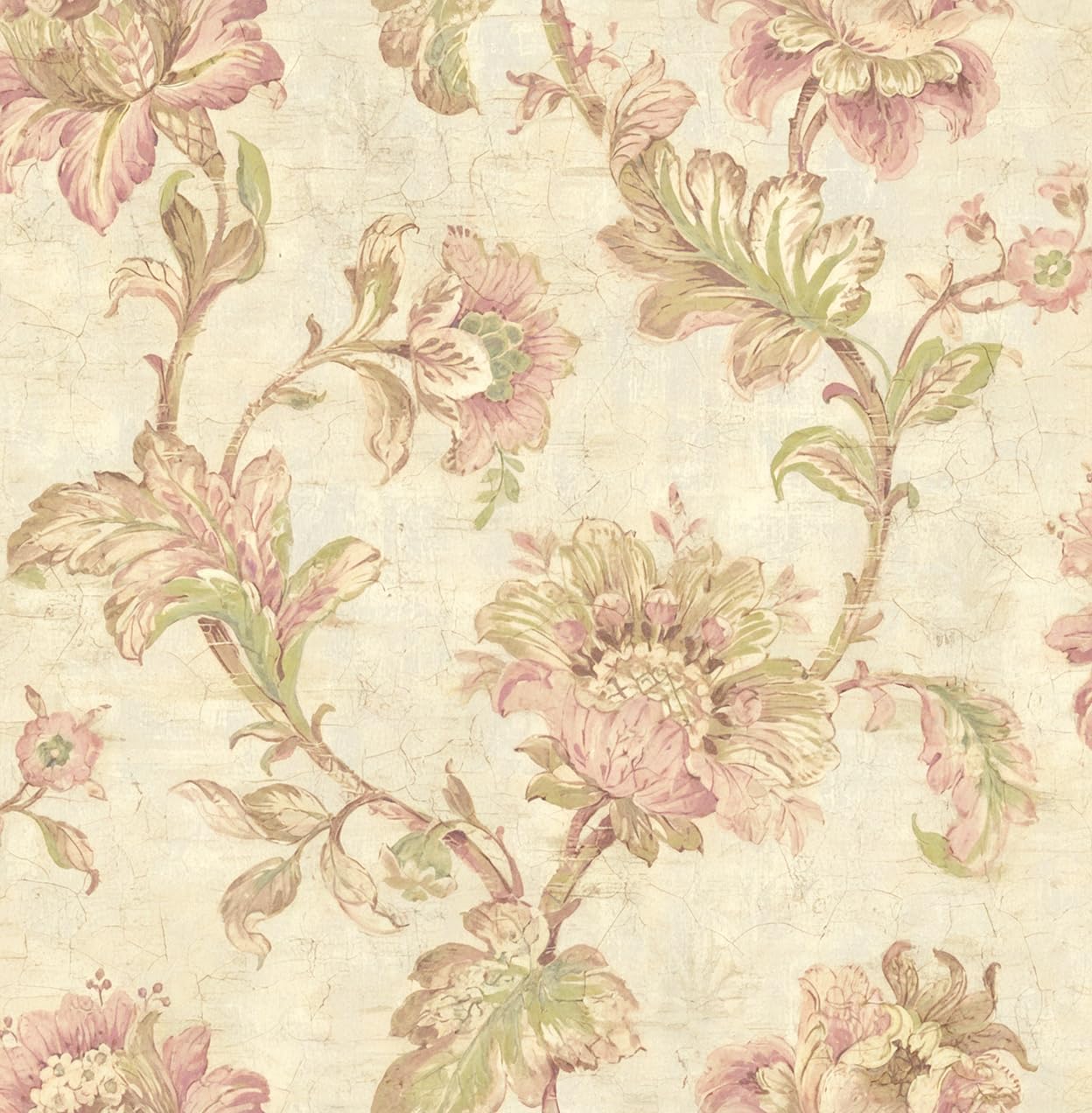 Vintage Floral Peel and Stick Wallpaper,Pink Floral, Self-Adhesive,Removable Wallpaper Wall Stickers for Home Bedroom Cabinets Thicken, 17.3" x 236"(44 cm x 600 cm)