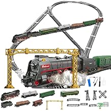 ABS Electric RC Train Set Model, Christmas Train Set Model with Carriage and Long Track,Great STEM Gifts and Desk Decorations for Teens and Adults Model 62904B
