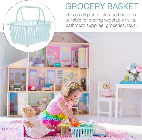 Miniatura 9 de Gadpiparty 3 cestas pequeñas de plástico para la compra para niños, mini cestas de comestibles con asas, pequeño contenedor organizador para huevos