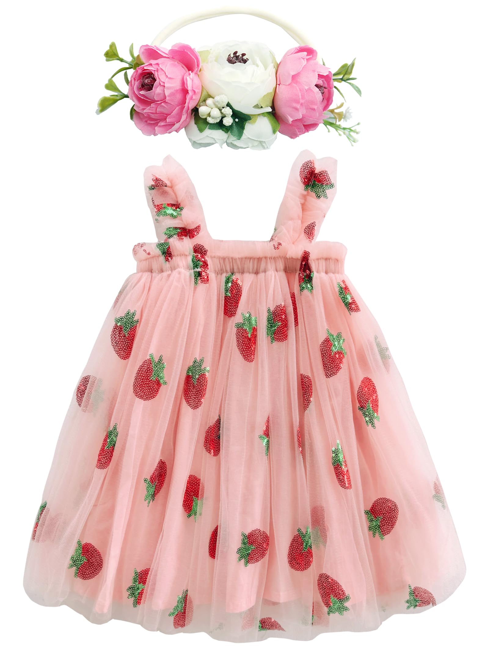 BGFKS Layered Tulle Tutu Dress for Toddler Girls,Baby Girl Rainbow Tutu Princess Skirt Set with Flower Headband.