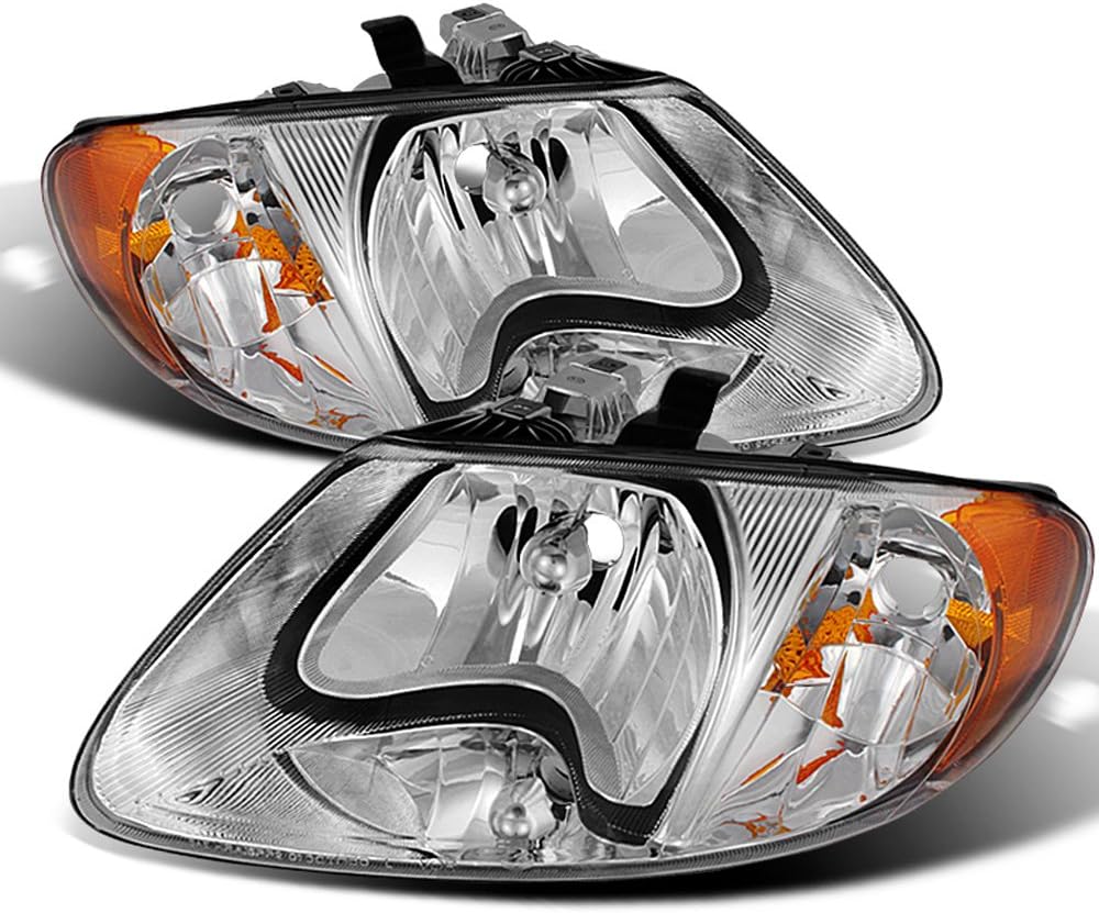 ACANII - For 2001-2007 Dodge Caravan Town & Country 01-03 Voyager Headlights Headlamps Pair Driver + Passenger Side
