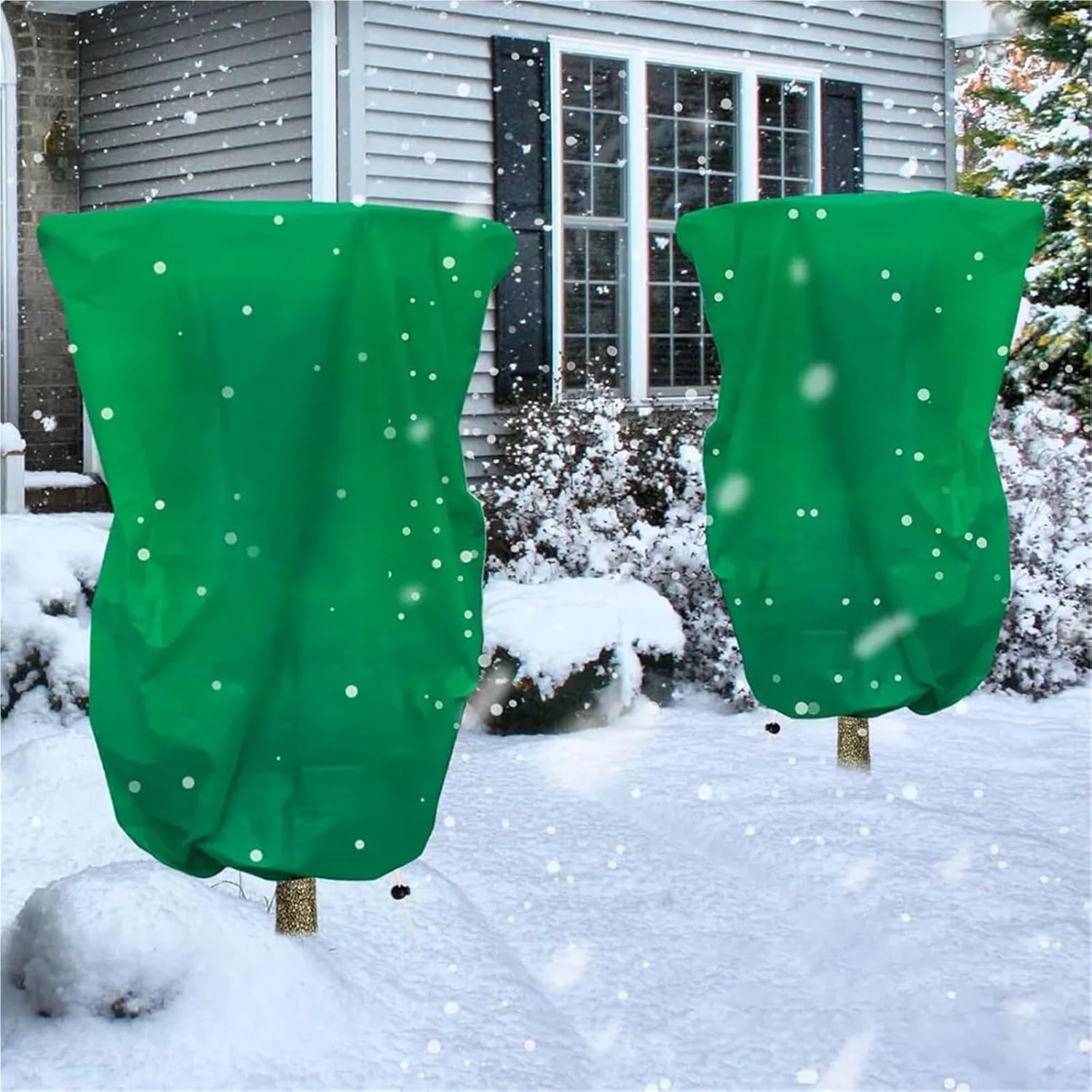 Plant Covers Freeze Protection 6 Pcs 80x100cm Plant Freeze Protection Covers - Drawstring Frost Guards