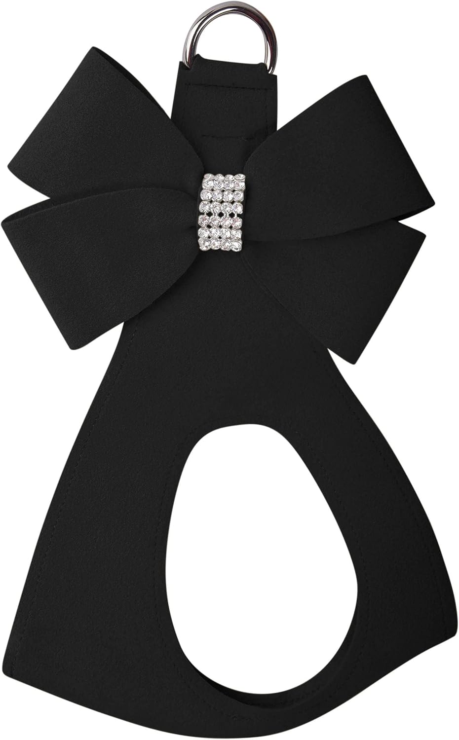 Susan Lanci Designs Premium Ultrasuede Nouveau Bow Step in Harness for Dogs and Pets, Red, TC