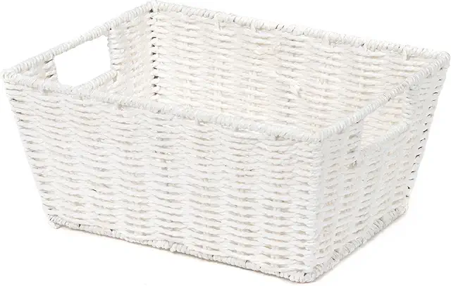 Cesto Básico Compactor Etna Blanco 31x24x14 cm - Almacenaje Decorativo