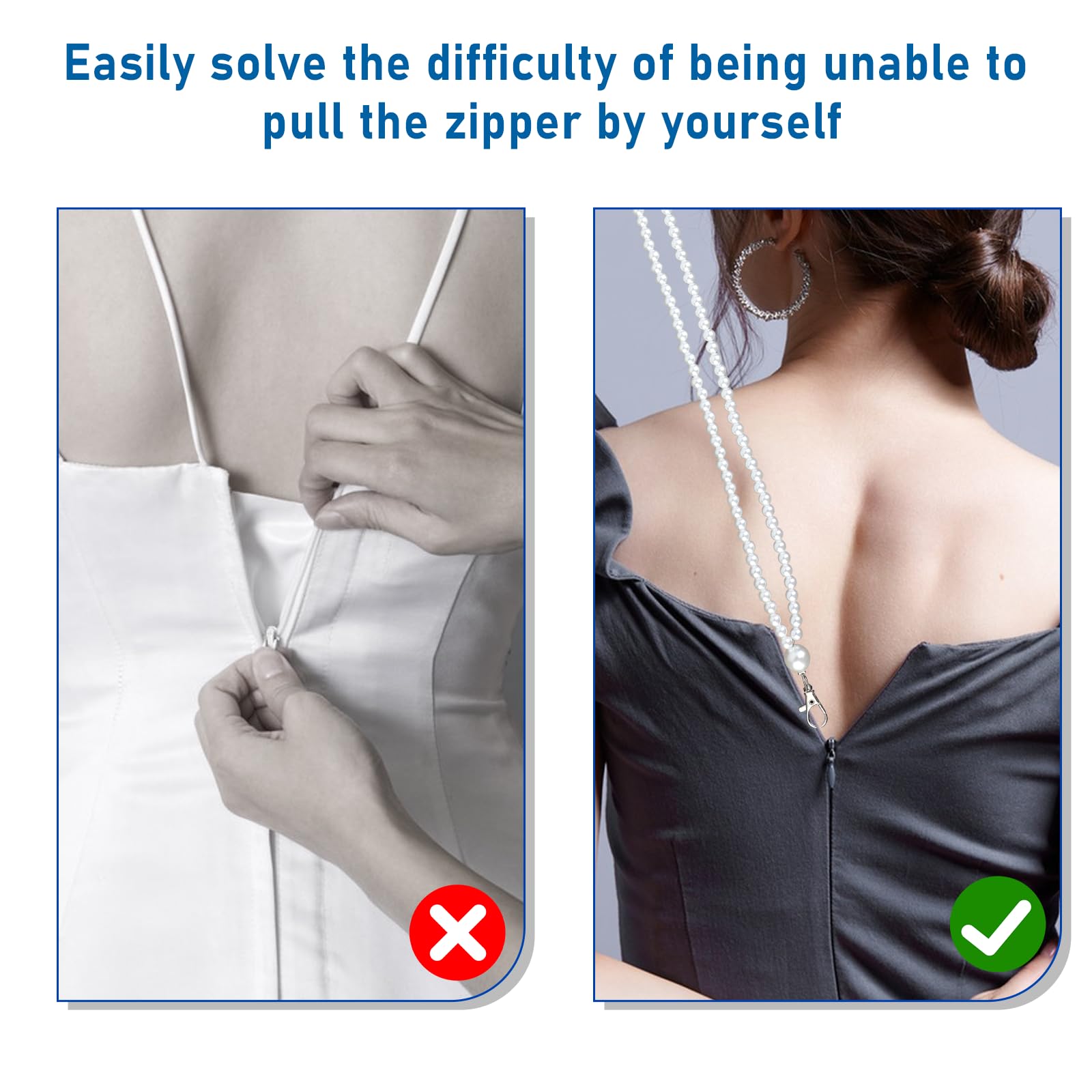 Amazon.com: Molain 2 Pcs Zipper Puller Helper for Dresses - Zip Aid Tool  With Hook and Clip Extender for Tight Dress Boots - Assistant Design for  Almost All Zippers : Health & Household
