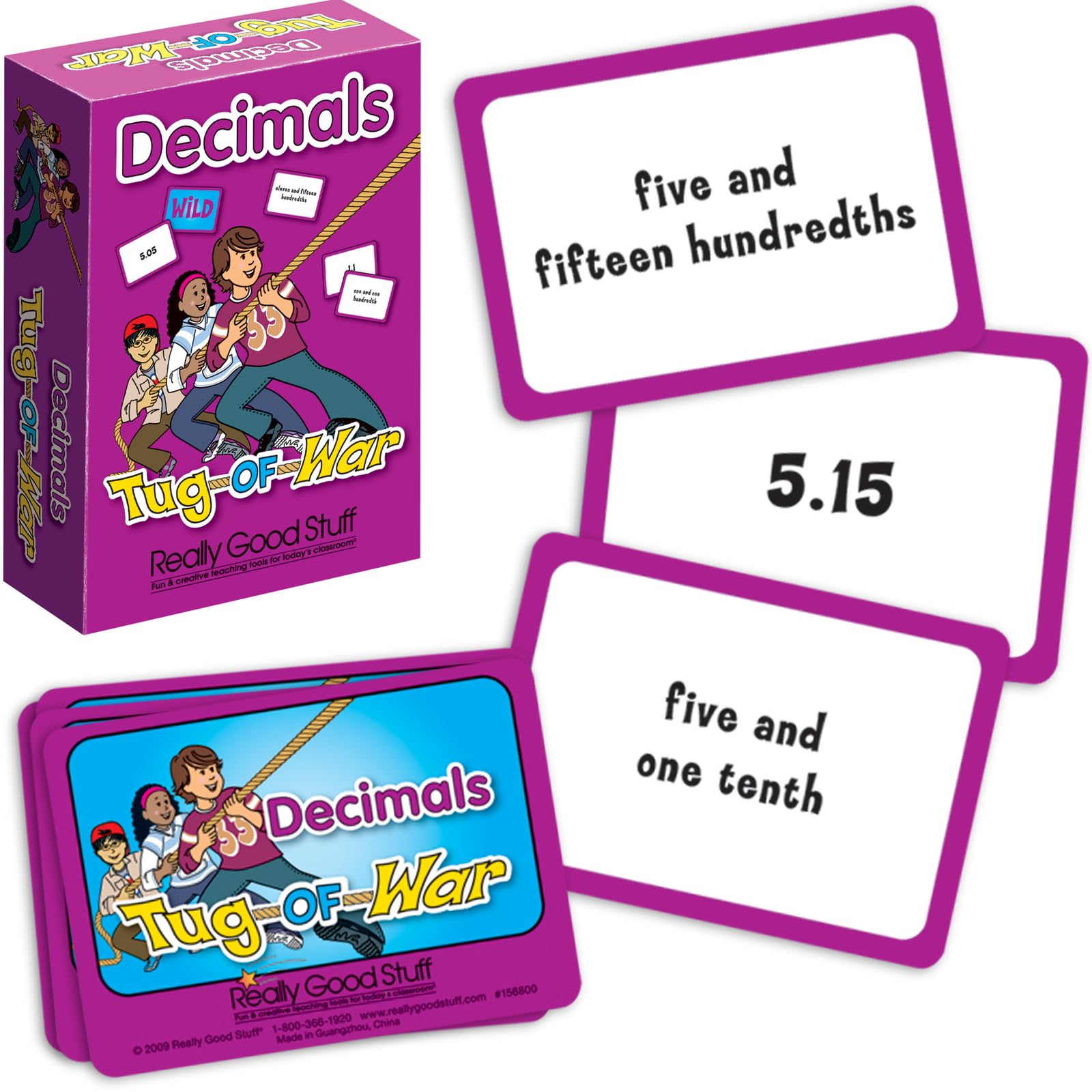 Really Good Stuff Tug-of-War Math Card Game: Decimals