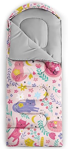 Miniatura 3 de QOOMO Saco de dormir para camping, 3 estaciones, clima cálido y fresco, ligero, saco de dormir impermeable para adultos y niños, viajes y al aire