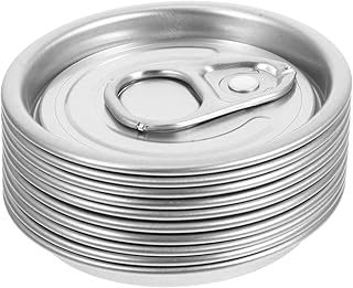10pcs Aluminum Easy Open Can Lids Full Open Design for Beer Soda Beverages Wide Mouth Canning Jar Sealing Lids Maintains Freshness Carbonation Silver Finish