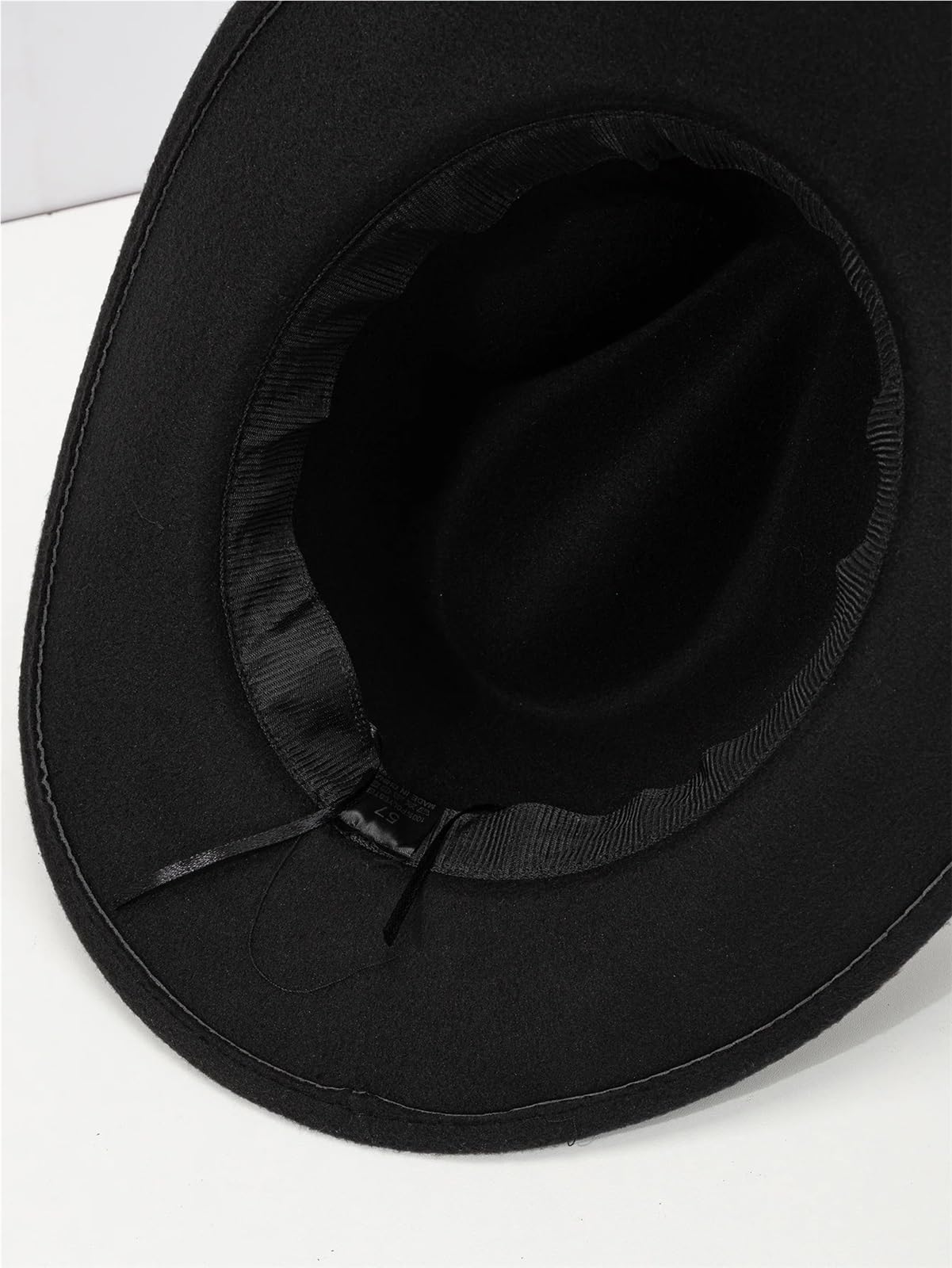 Zylinder Cowboyhut Gekräuselter Gürtel Zubehör Filzhut Hutbekleidung Leistung Jazzhut FüR Party