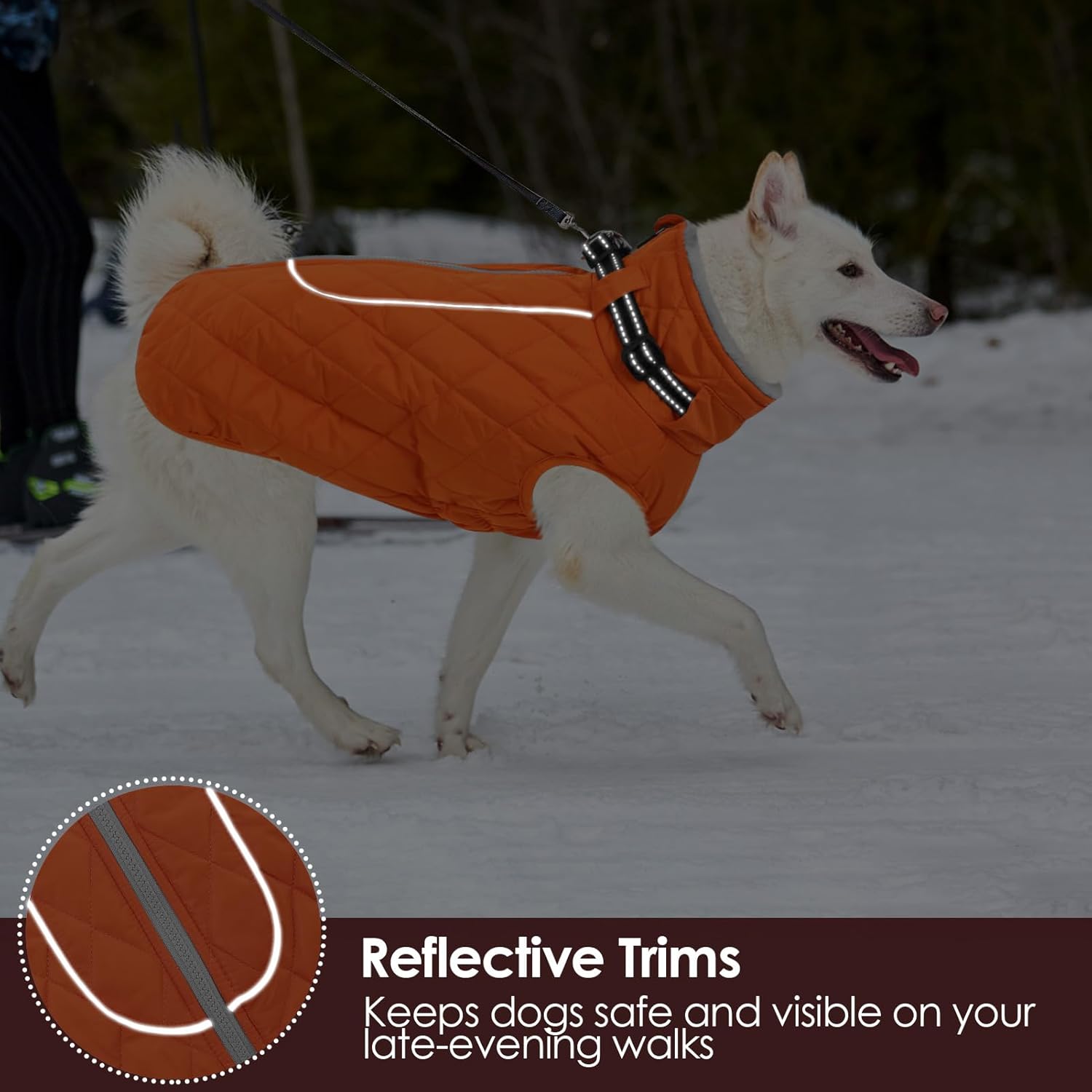 AOFITEE Coat for Extra Large Dogs, Warm Turtleneck Dog Winter Jacket with Back Zipper, Waterproof Dog Puffer Jacket for Large Dogs, XL Pet Coat Warm Snowsuit for Corgi, Border Collie, Beagle