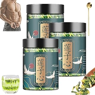 Lotus Seed Core Tea for Men, Natural Lotus Seed Heart Tea, Lian Zi Xin Tea, Dried Lotus Plumule Lotus Embryo Tea, Men's Essentials Pure Chinese Herbal Tea (3Pcs)
