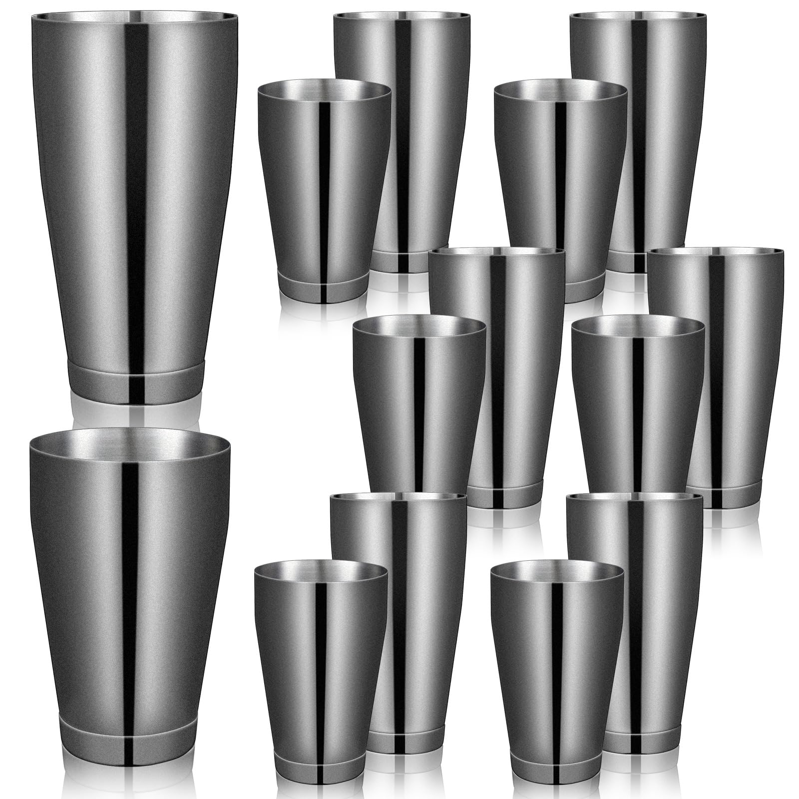 Sabary 12 Pcs Shakers Bartending Boston Cocktail Shaker, Black