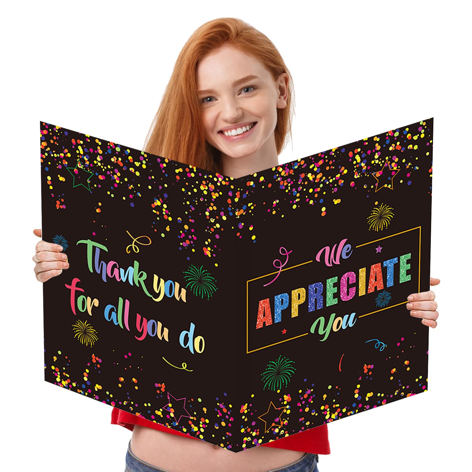 Large Appreciation Cards with Envelopes,We Appreciate You Card Farewell Greeting Card Thank You For All You Do - Team Gifts Employee Staff Teacher