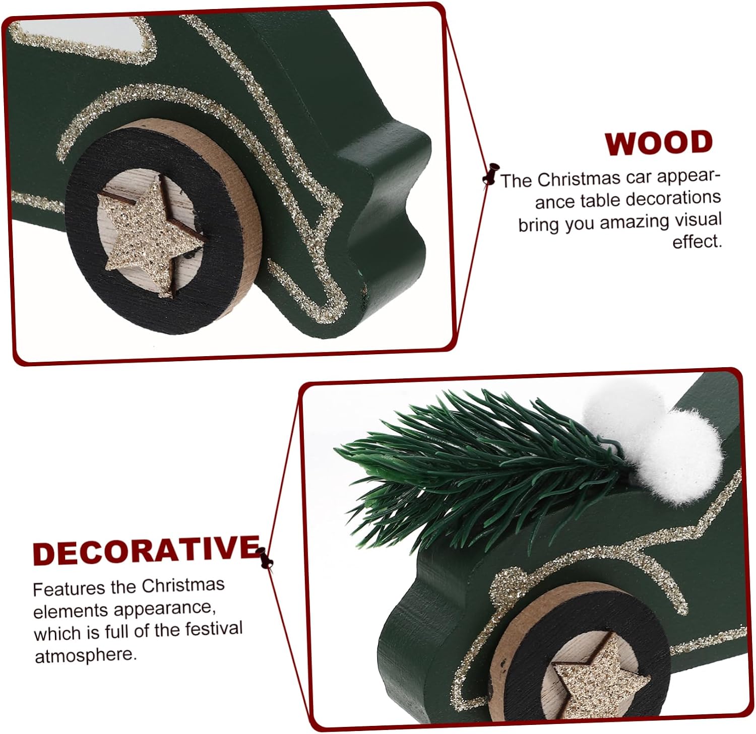 Christmas Car Ornament Stylish Table Decoration Festive Home Decor for Christmas Parties Indoor Shelf Centerpiece Xmas for Family and Friends