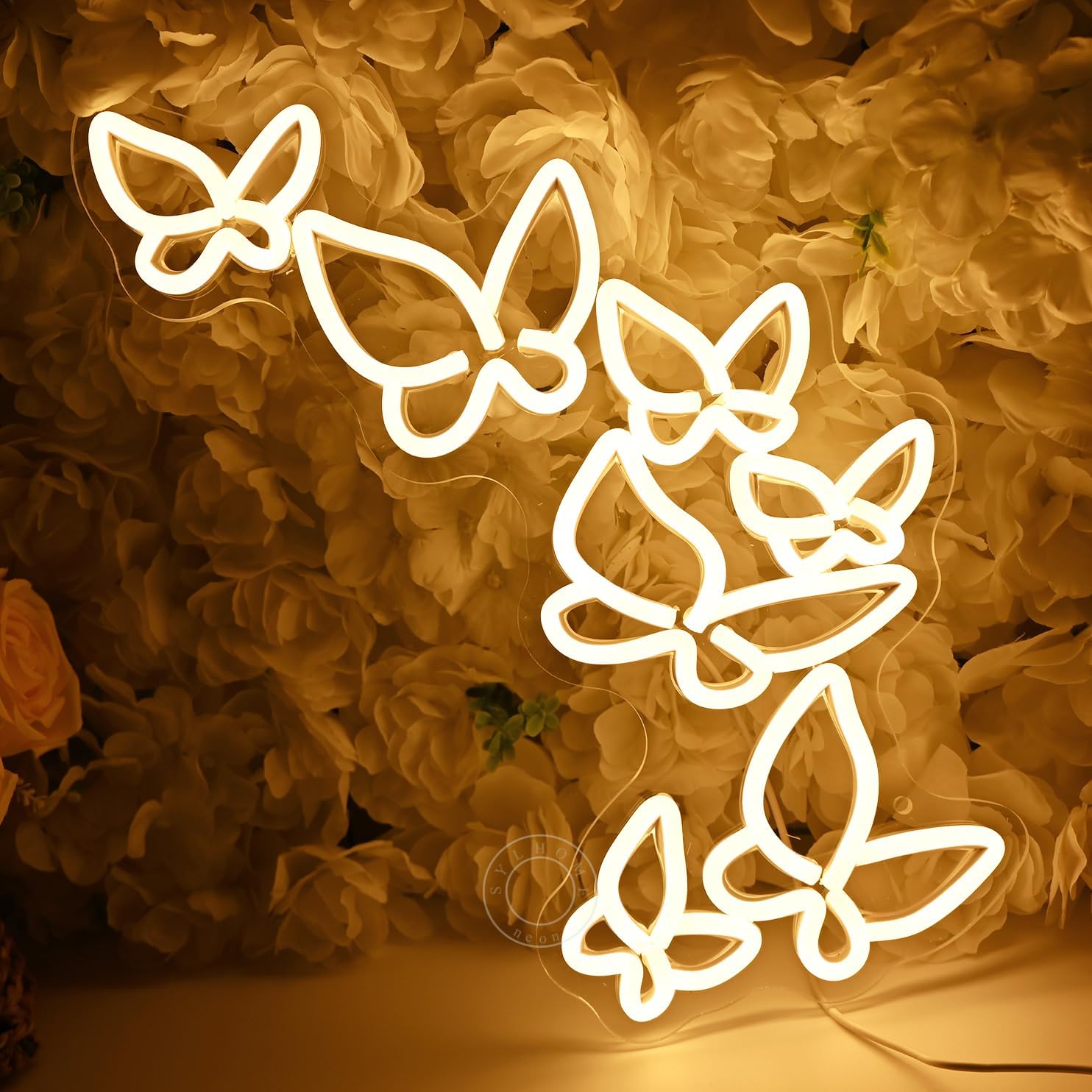 SYLHOME Butterfly Led Neon Light Sign Kids Girls Bedroom Wall Decor Gifts image 3