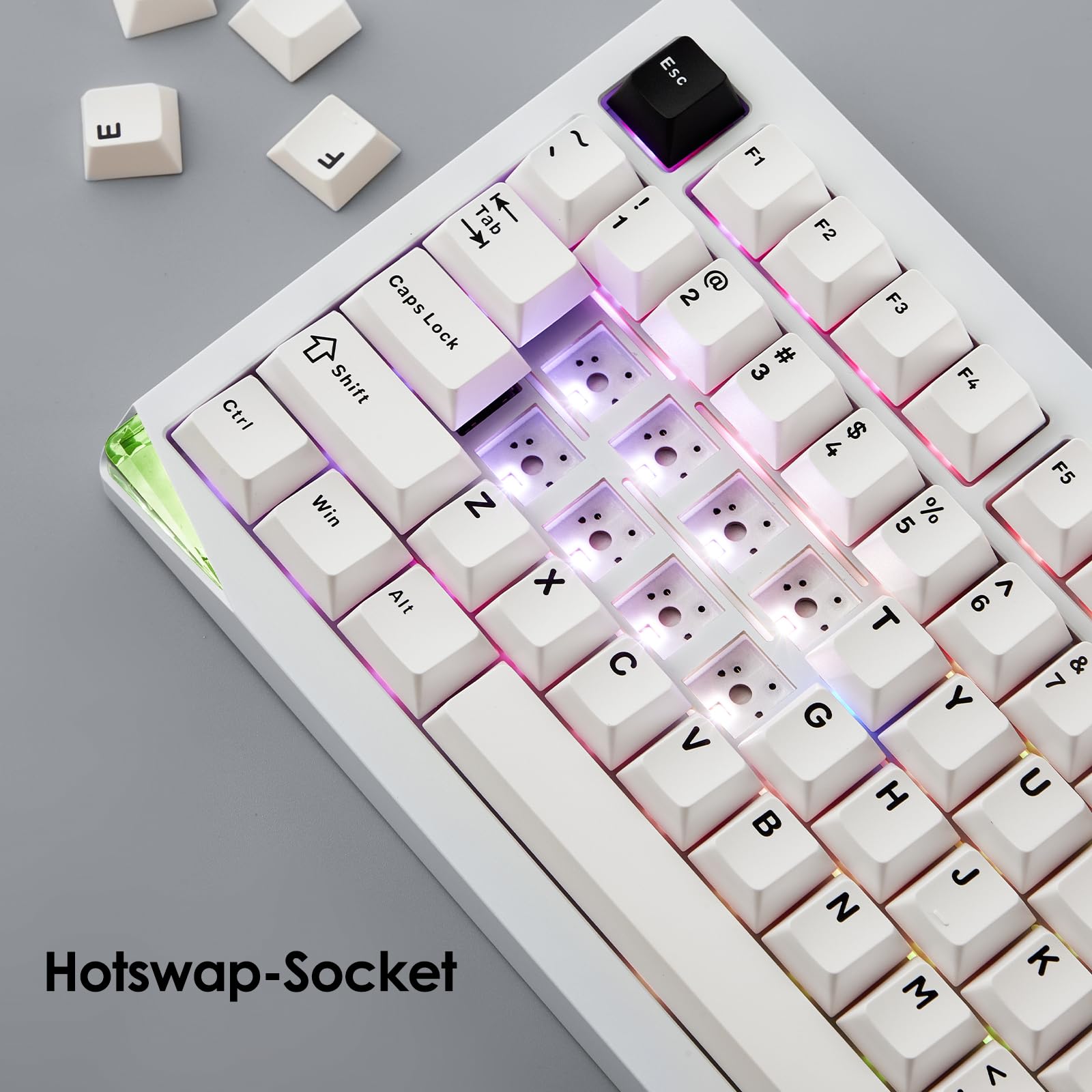Amazon.com: Akko Gem 01 QMK/VIA Aluminum Mechanical Keyboard Tri-Mode RGB  Hot-swappable Wireless Gaming Keyboard Black on White, Pre-lubed Stellar  Rose Switch : Electronics