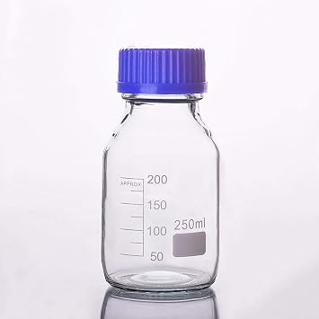 lab Glass Graduated Acid Reagent Bottle autoclavable with Screw Cap GL 45 100ml,250ml,500ml,1000ml 250ml