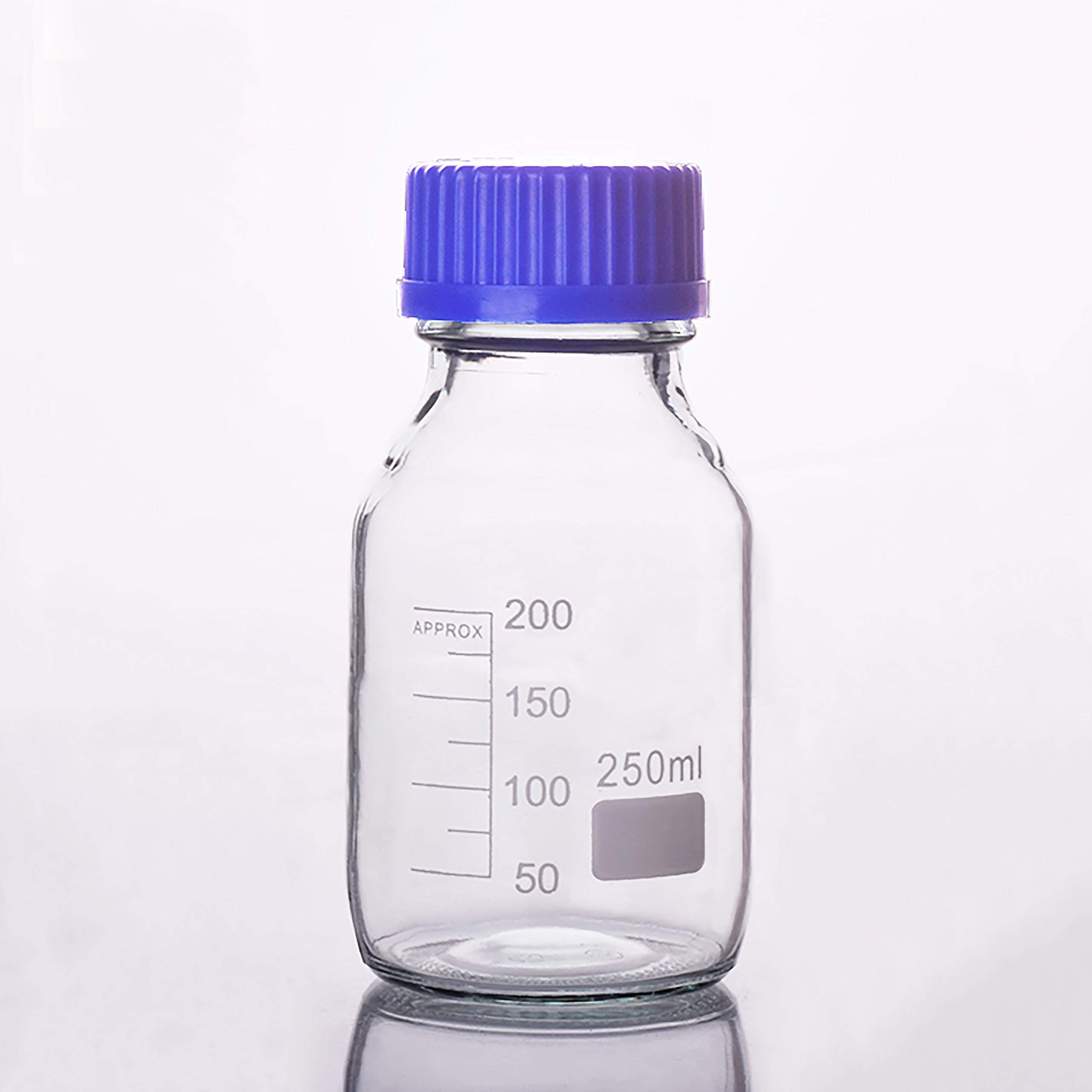Donlab Blue Lab Glass Graduated Acid Reagent Bottle Autoclavable With Screw Cap Gl 45 100Ml,250Ml,500Ml,1000Ml (250Ml)