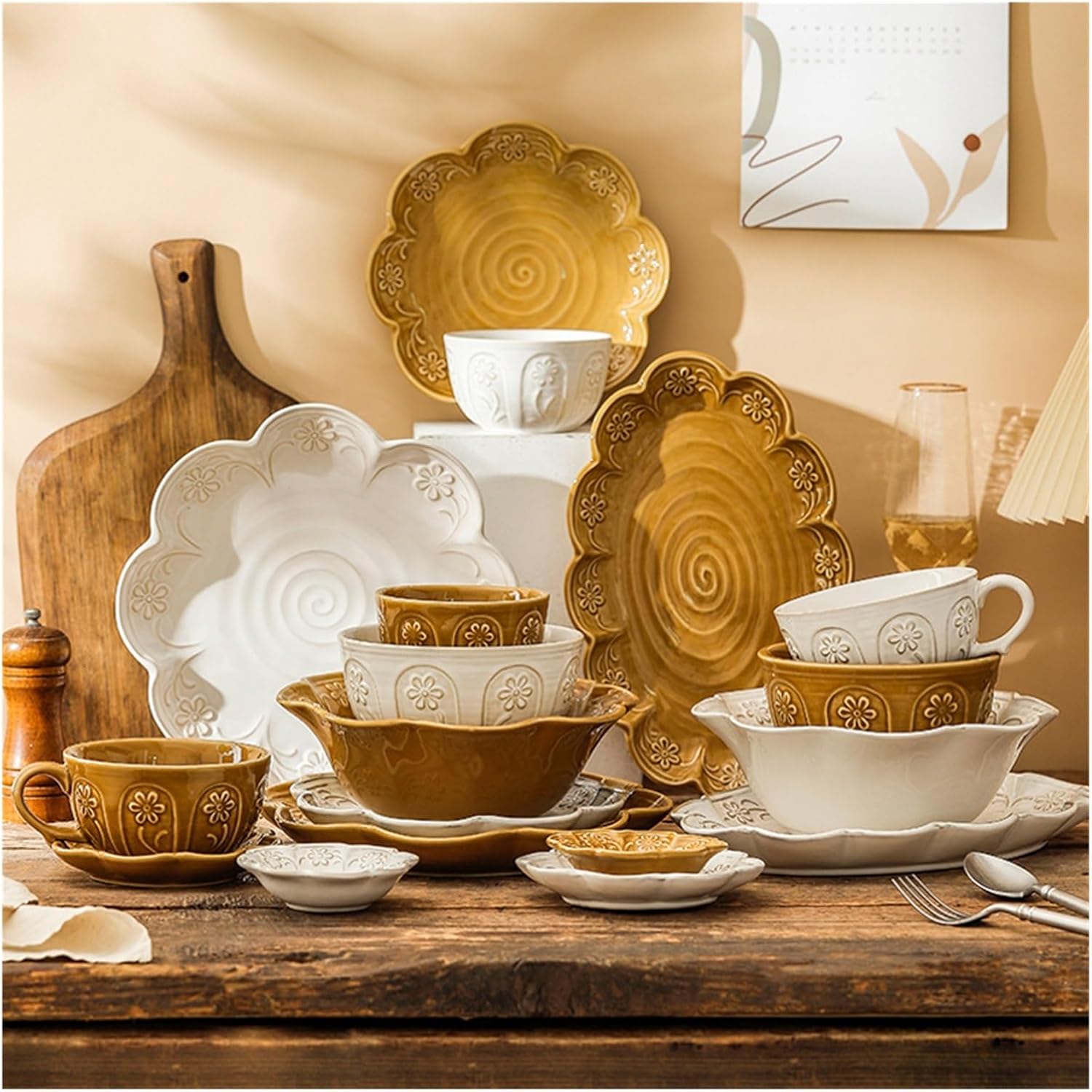 Kiln change creative tableware home dining plate Ceramic bowl Practical dish set