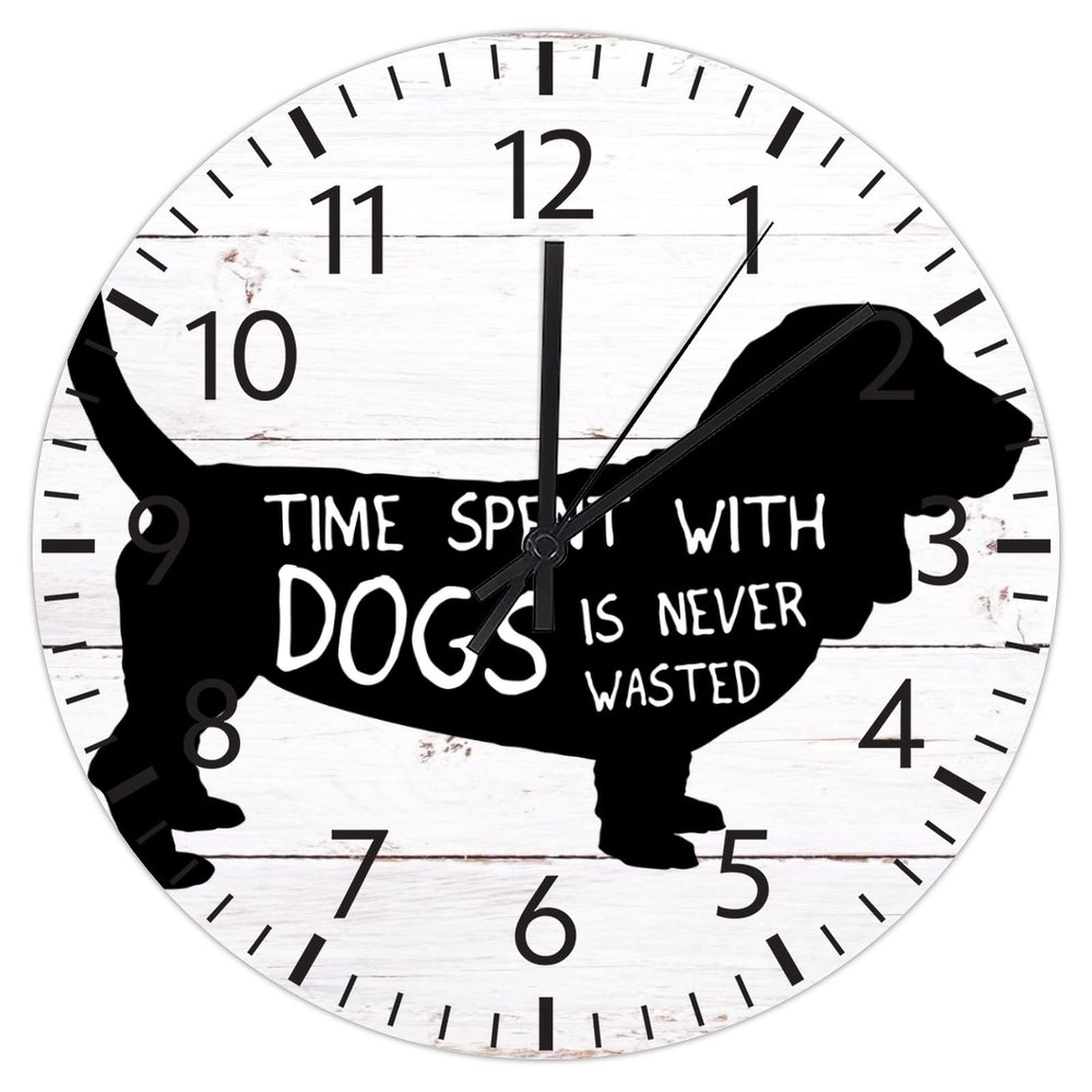 Horloge murale Hovawart silencieuse en PVC de 30,5 cm