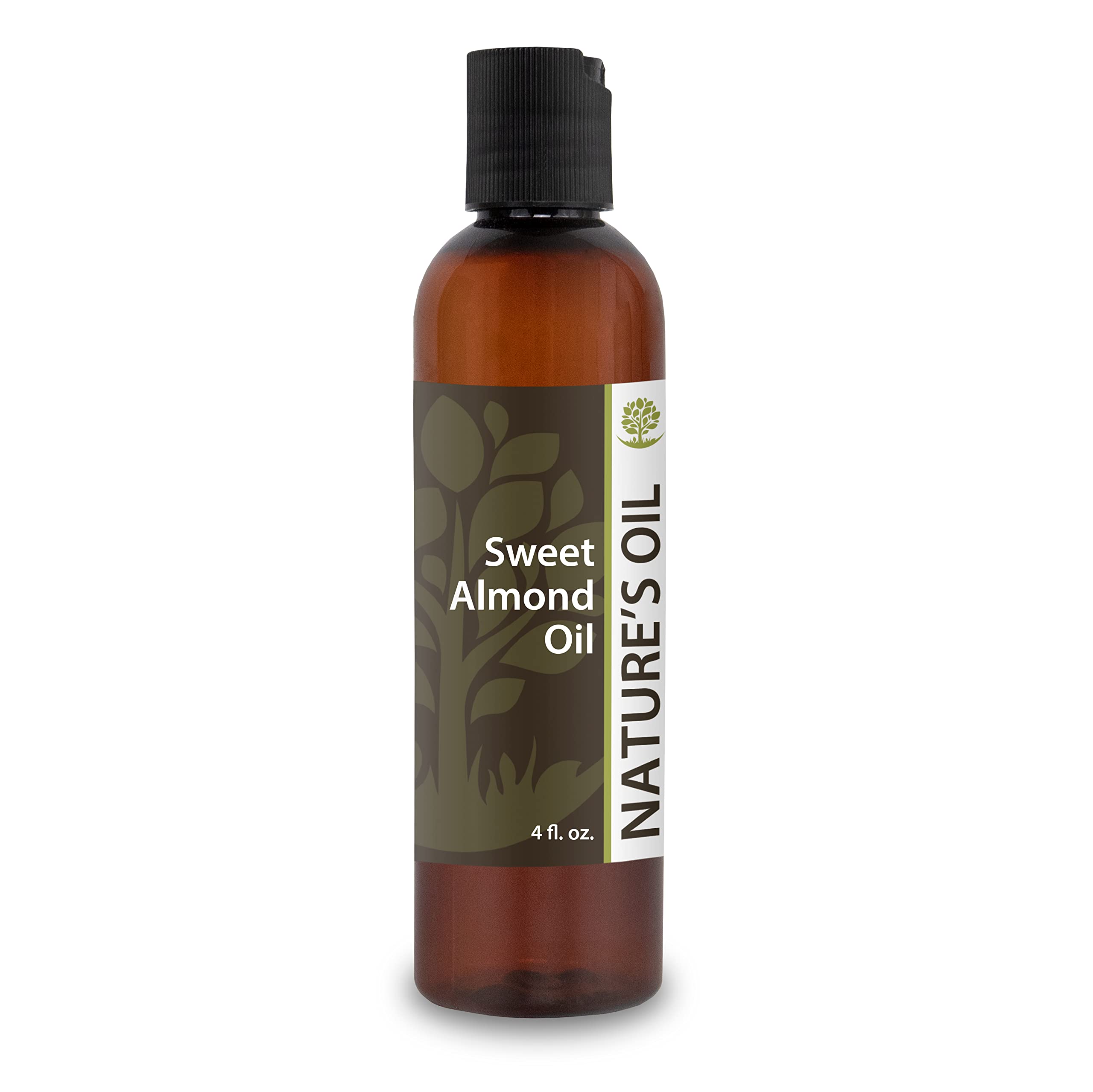 Nature's Oil Sweet Almond Oil 4oz - 100% Pure Carrier For Massage, Diluting Essential Oils, Aromatherapy, Hair & Skin Care Benefits, Moisturizer & Softener