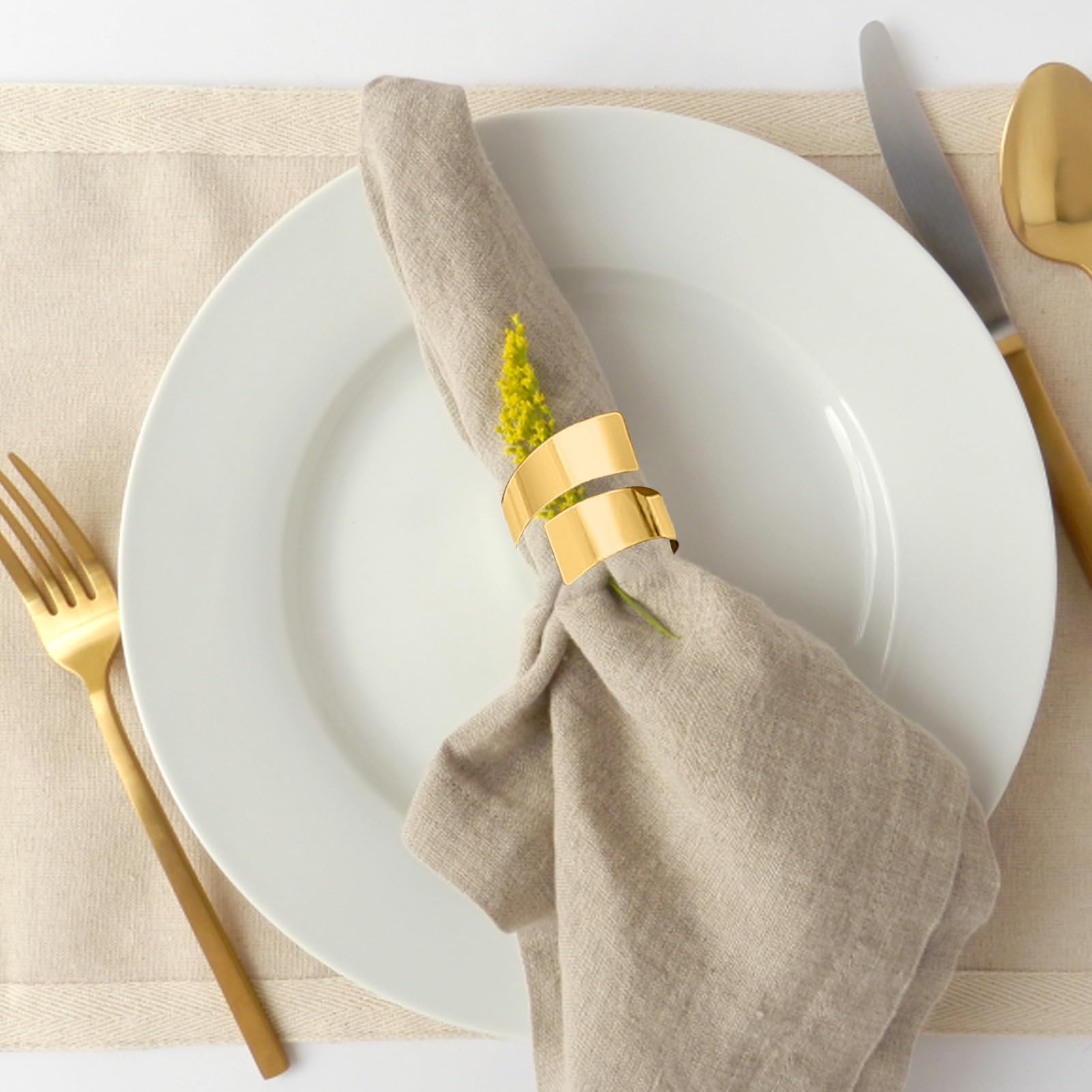 PORTATOVAGLIOLI D'EPOCA CARTA Velina D'oro Da Cocktail Tavolo Pranzo EUR 14,21 - FR