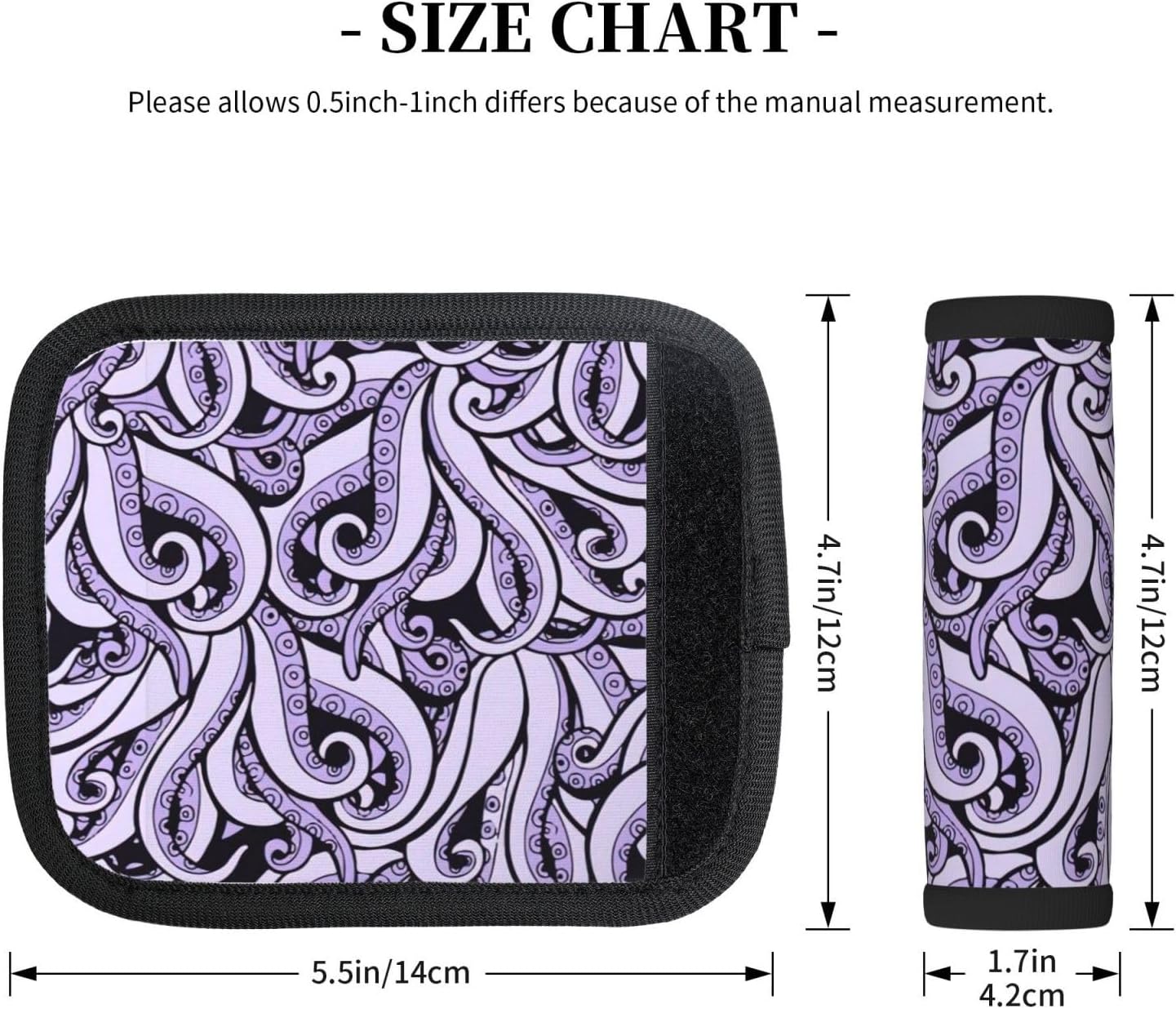 The Sea Witch Inspired Print Luggage Handle Wraps Luggage Identifiers Soft Neoprene Luggage Handle Wraps for Suitcase Trolley Handle Grip Cover 2 Pack Luggage Tags