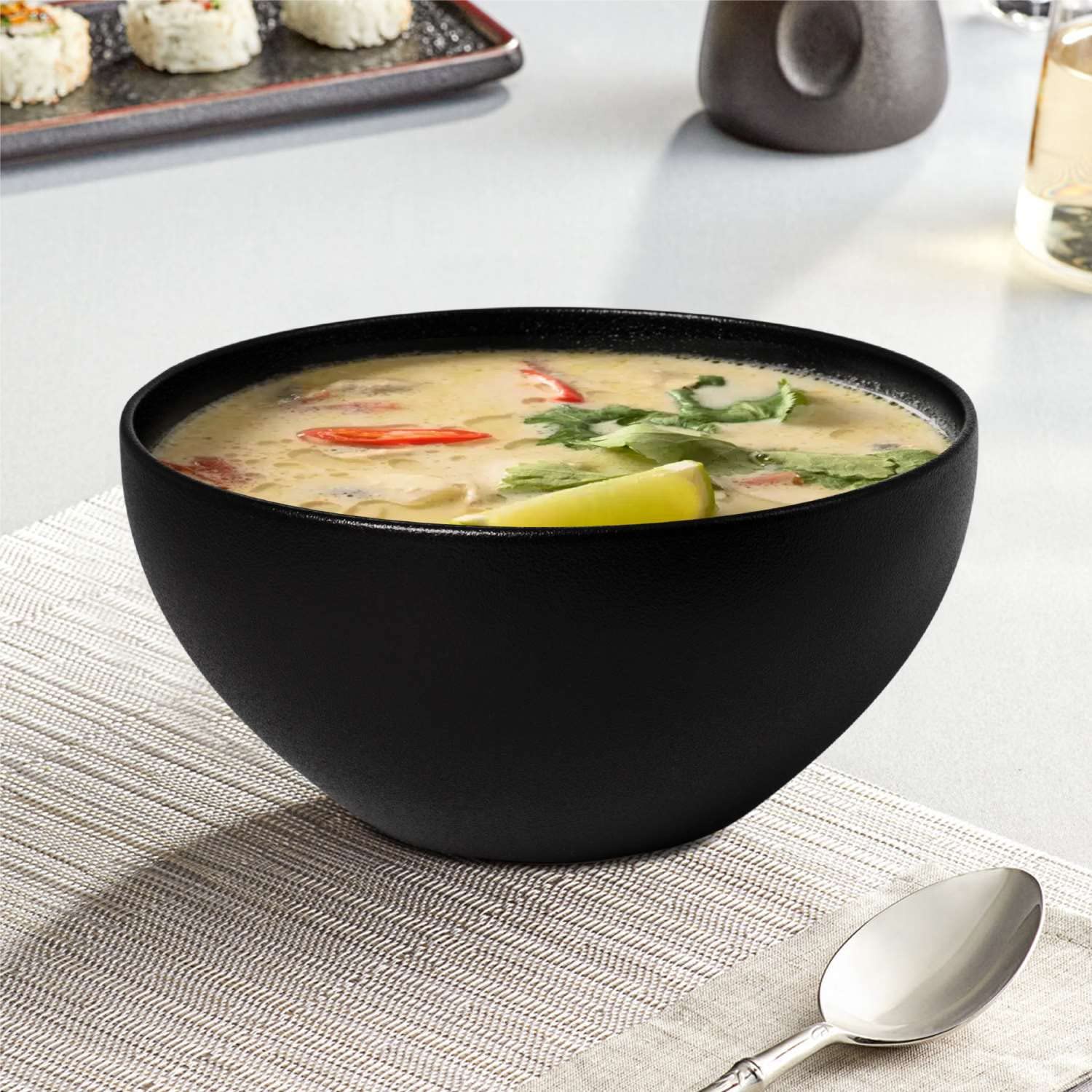 BARALEE PORCELIAN CERAMIC BLACK SAND COUPE BOWL, 12 CM (4 3/4