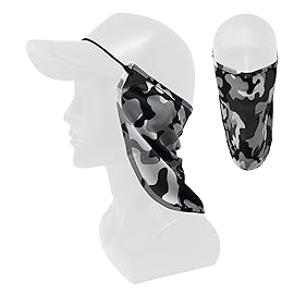 CoolNES - UV Sun Protection Neck Drape Adjustable Multifunctional 2 in 1 Face Covering for Outdoor Fishing - Unisex Camouflage