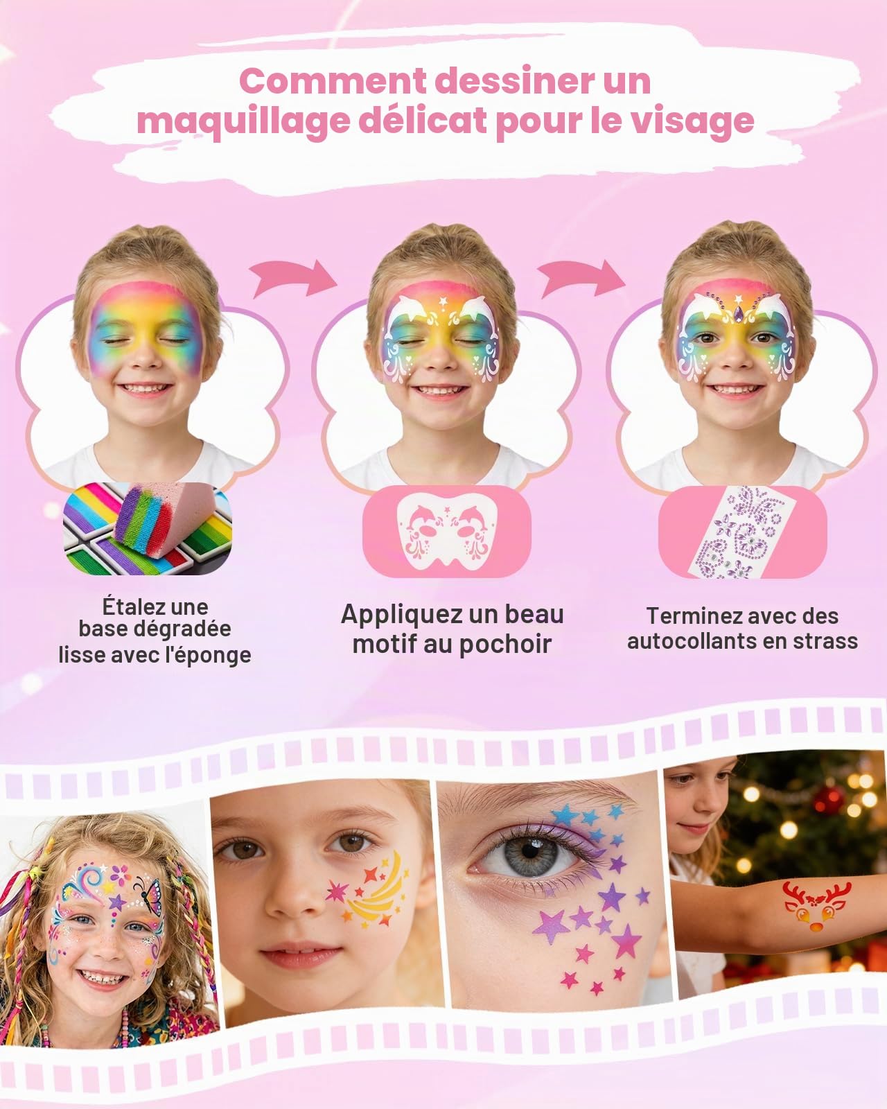 Lictin Kit de peinture visage et corps