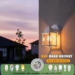 Lanterne de mur extérieur LIT-Path, Wall Sconce comme installation d'éclairage de porche, E26 Base, boîtier en aluminium Plus Verre, eau-proof et extérieur évalué, ETL Qualifiés, 2-Pack, blanc