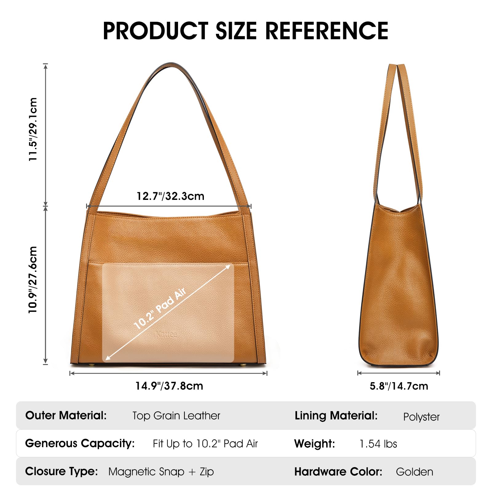 Kattee Echtleder-Tragetaschen für Damen Schultertaschen und Handtaschen aus weichem Leder
